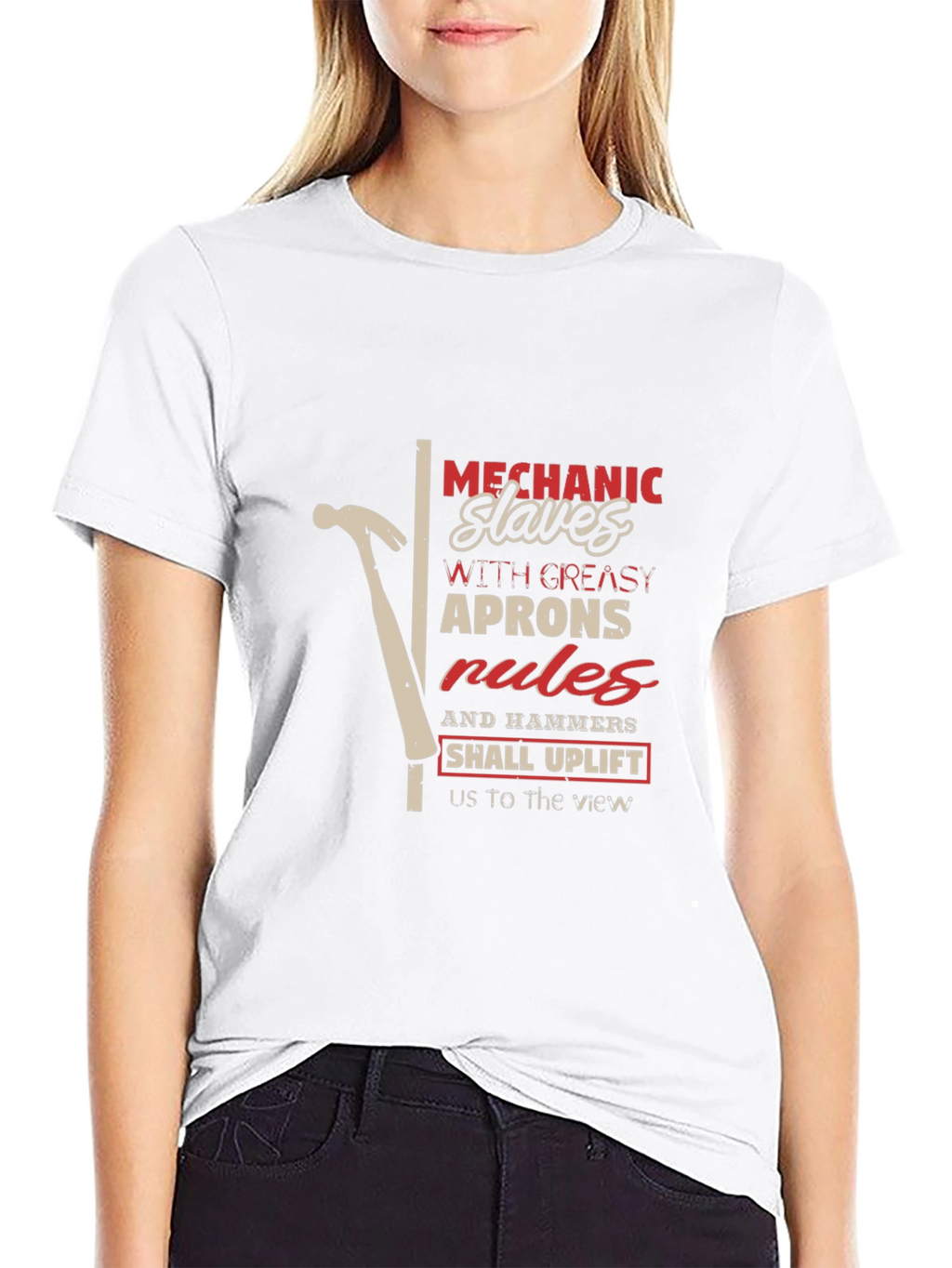 Mechanics Hammer & Slogan Graphic Tee - Black