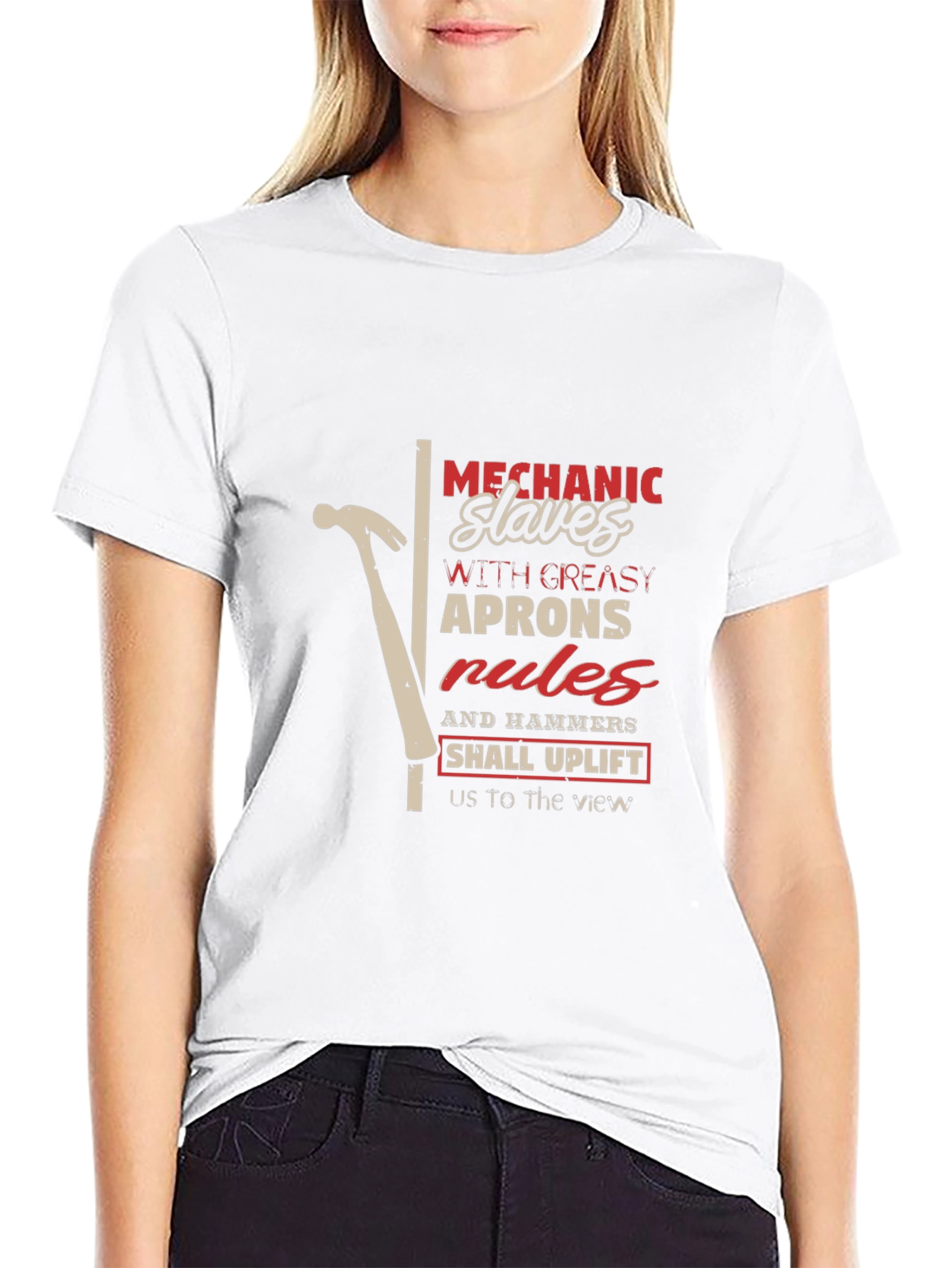 Mechanics Hammer & Slogan Graphic Tee - Black