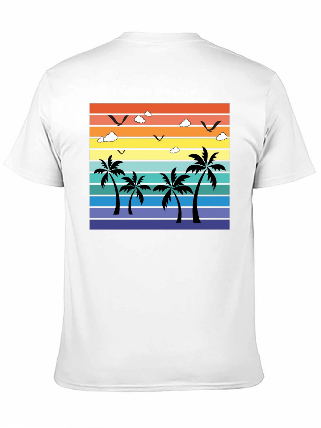 Tropical Sunset Palm Tree Graphic T-Shirt