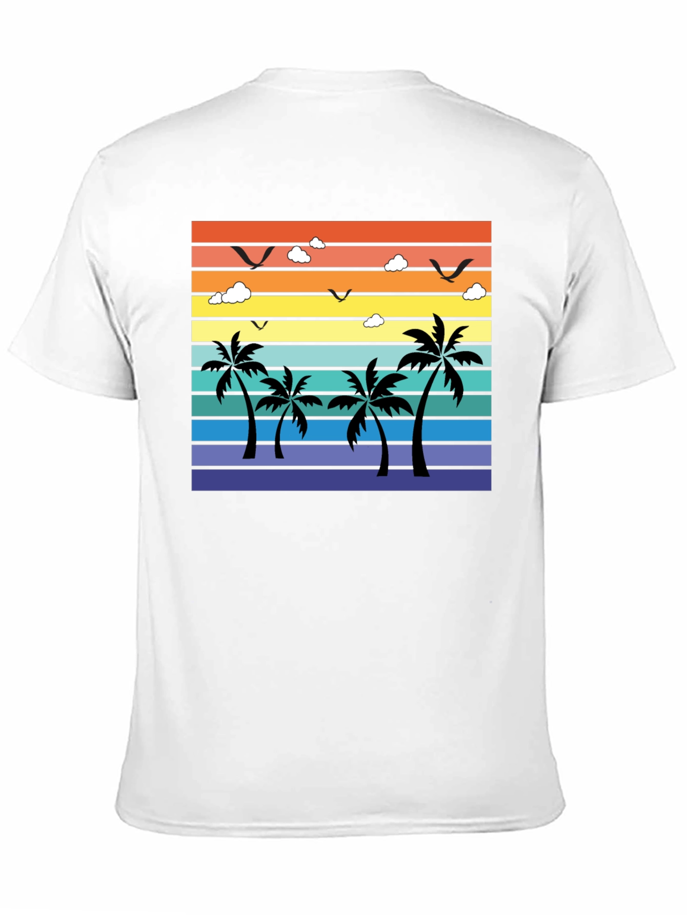 Tropical Sunset Palm Tree Graphic T-Shirt