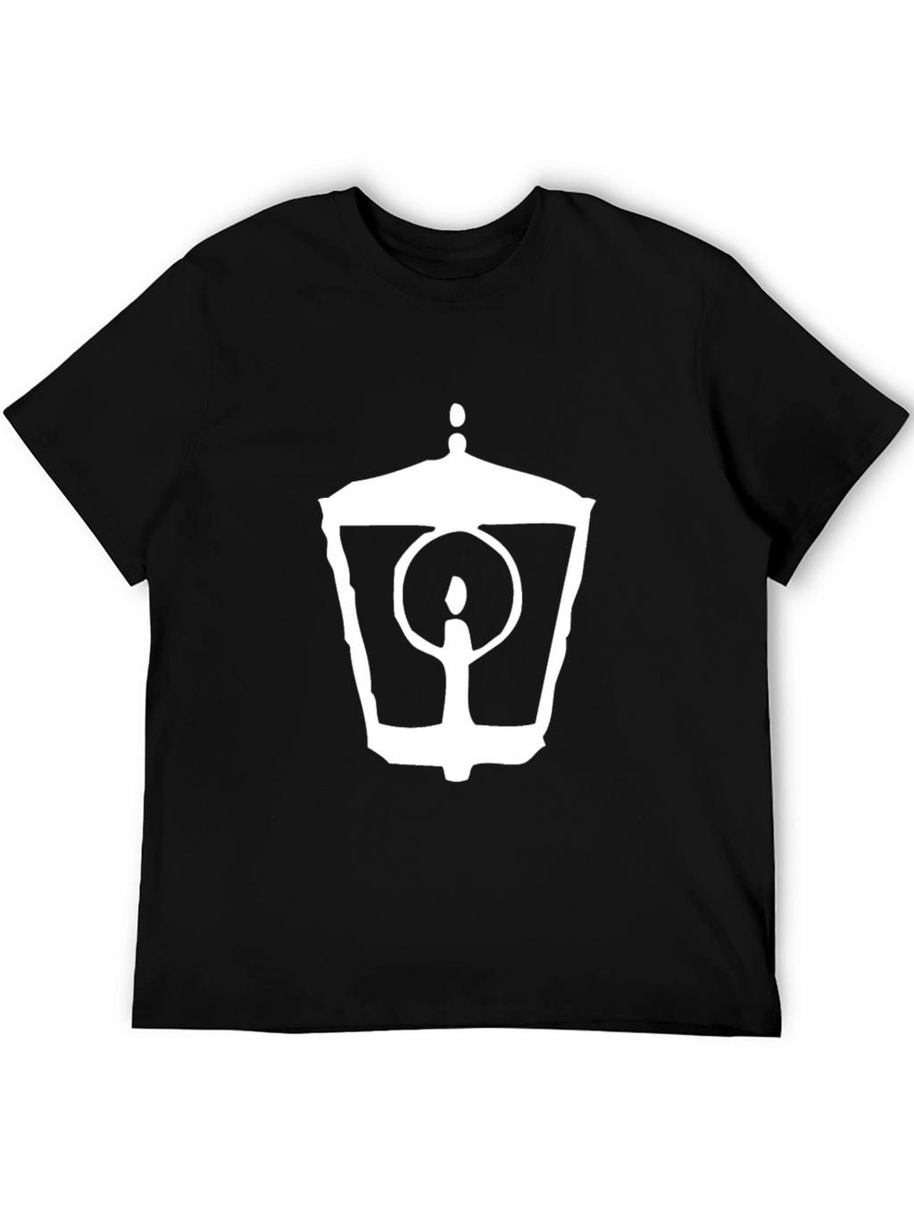 Mens Black Lantern Graphic Tee - Classic Style
