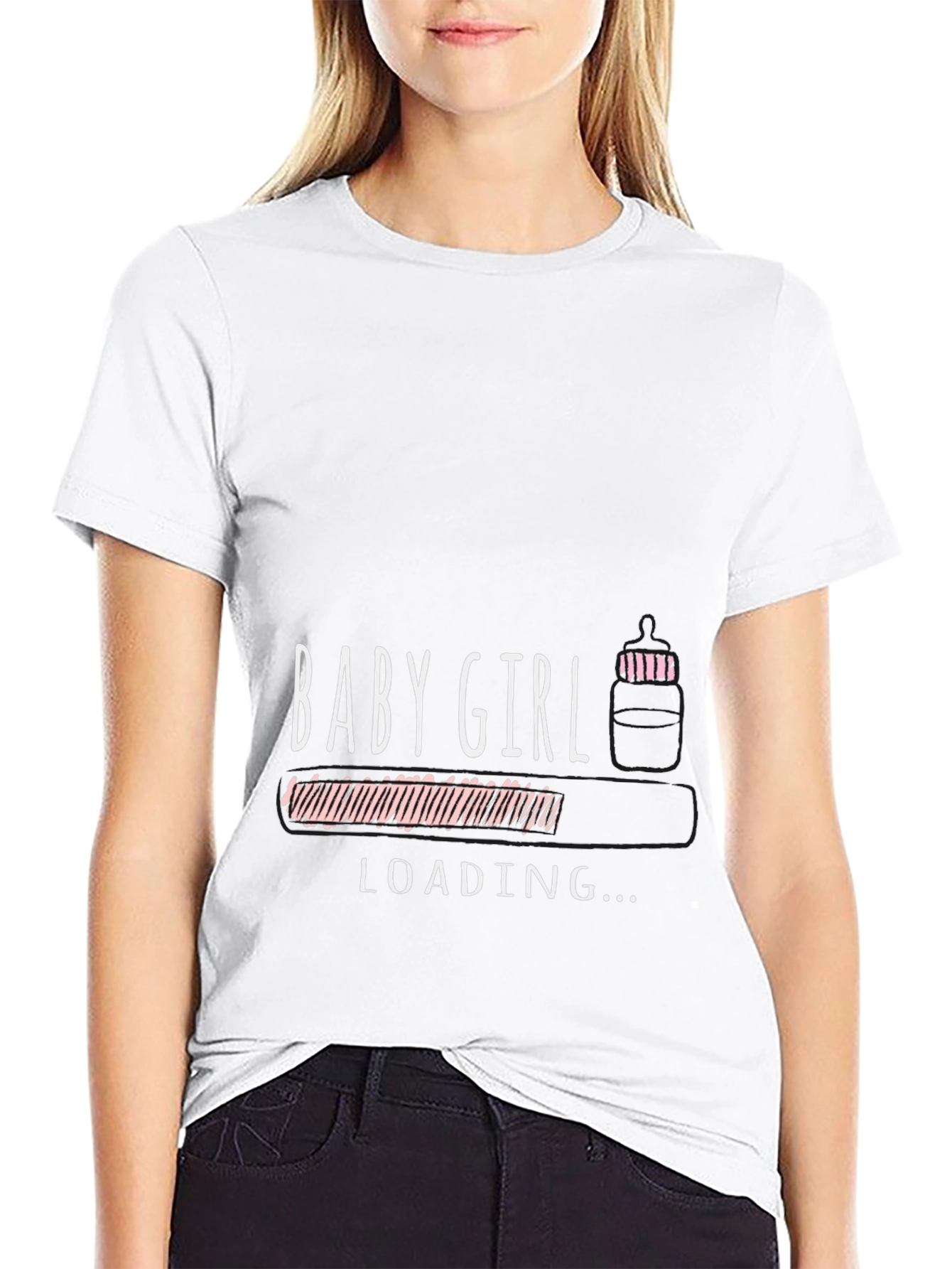 Baby Girl Loading T-Shirt - Expecting Mom Tee