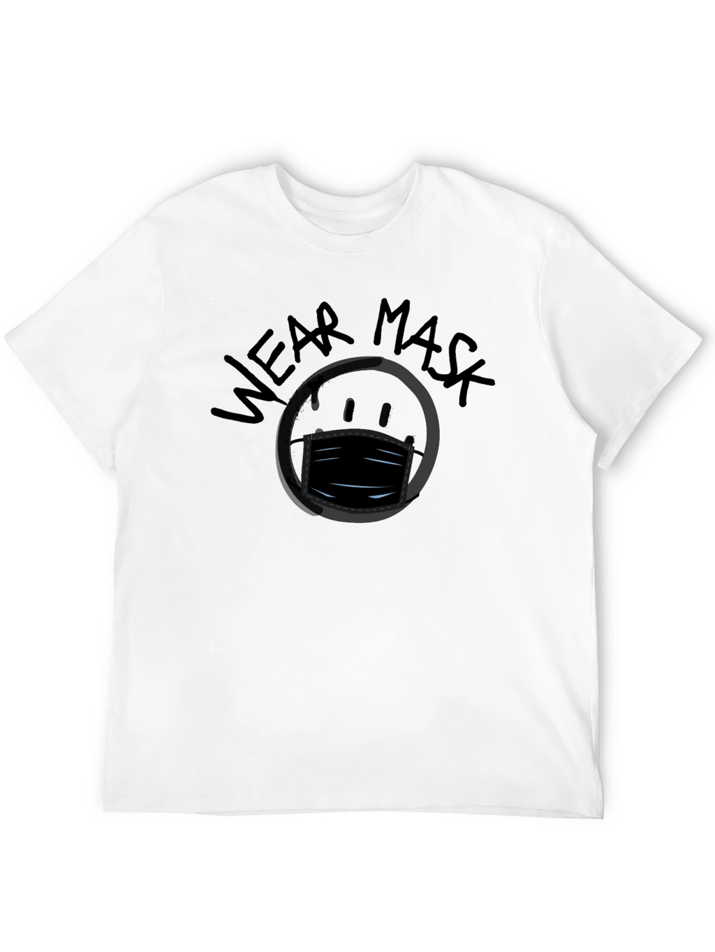 Wear Mask Graphic Black T-Shirt