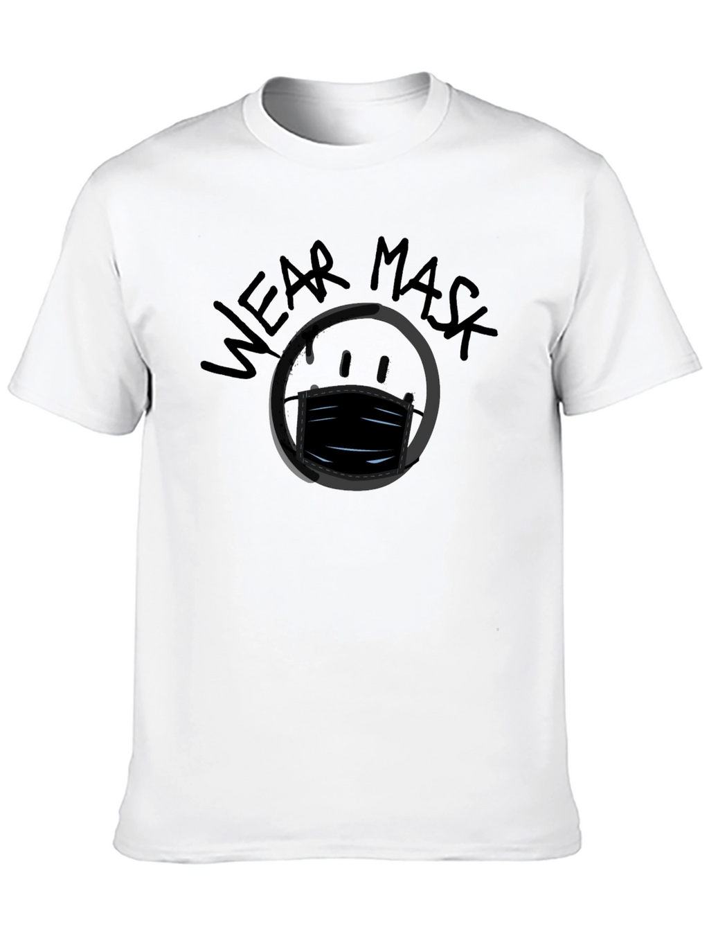 Wear Mask Graphic Black T-Shirt