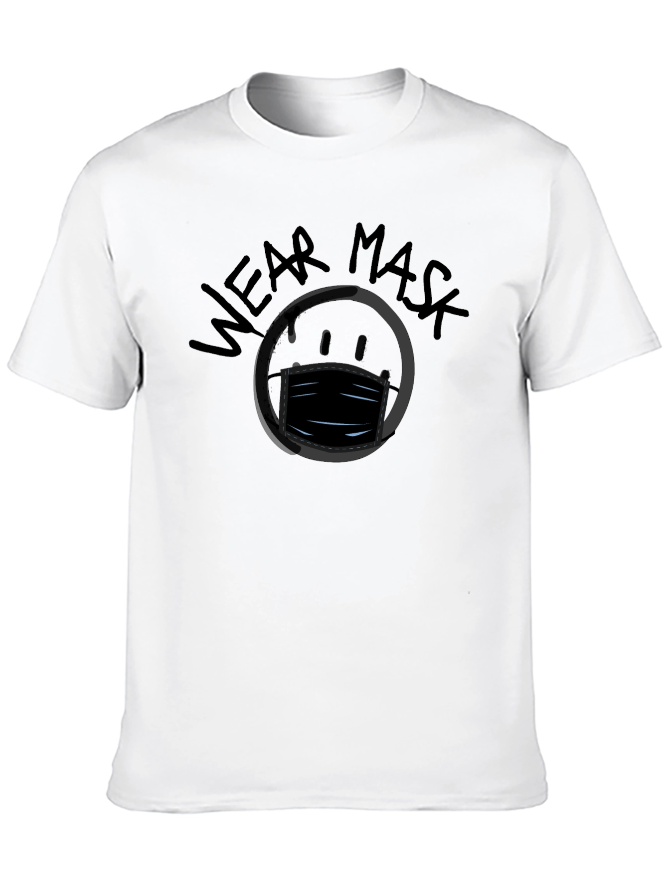 Wear Mask Graphic Black T-Shirt