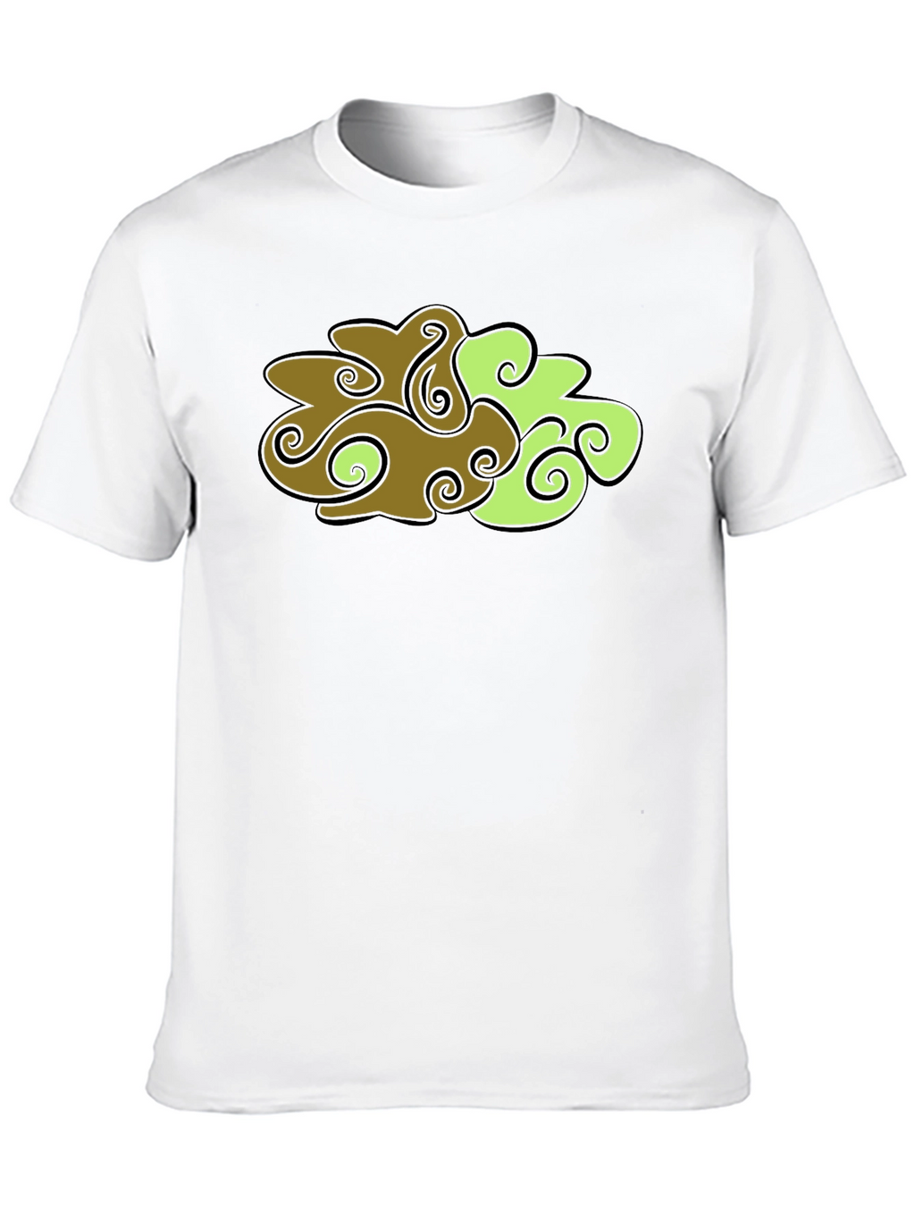 Abstract Cloud Design Black T-Shirt