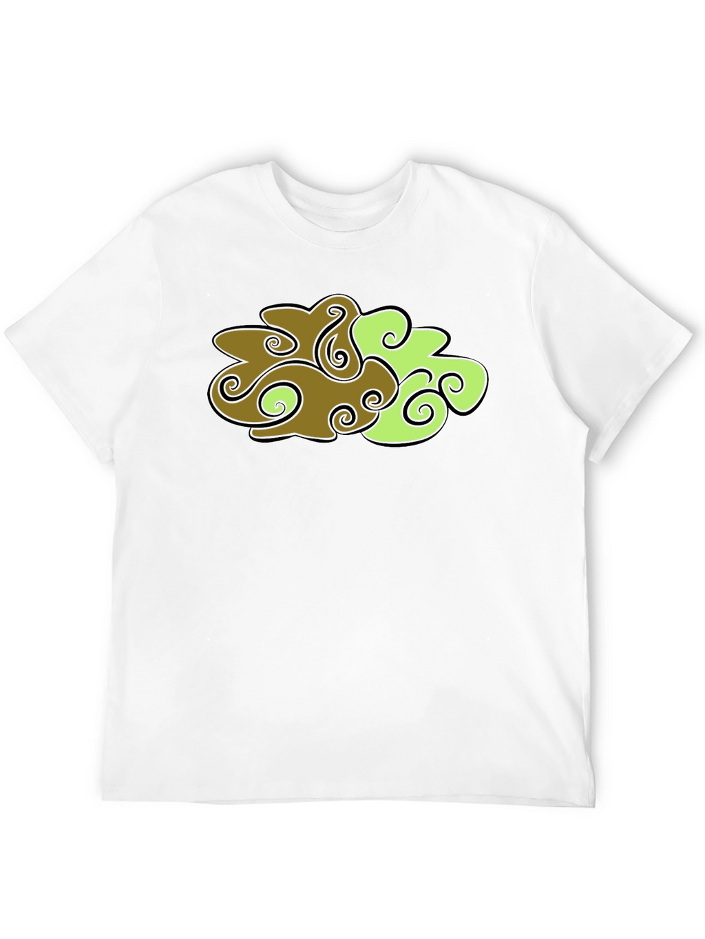 Abstract Cloud Design Black T-Shirt