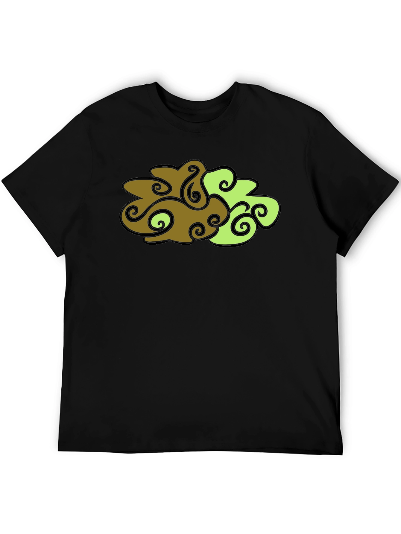 Abstract Cloud Design Black T-Shirt