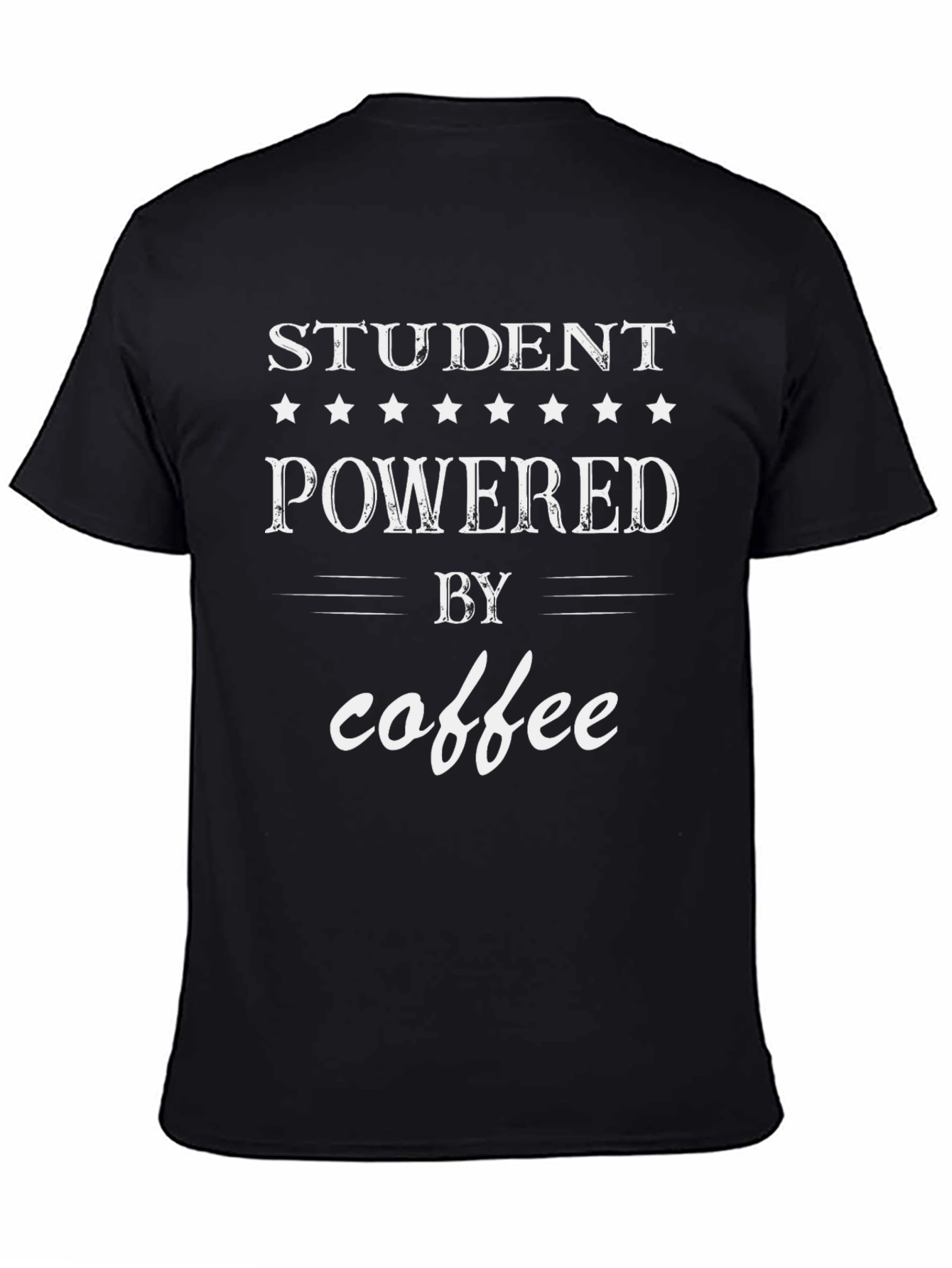 Student Powered by Coffee Graphic Tee - Black