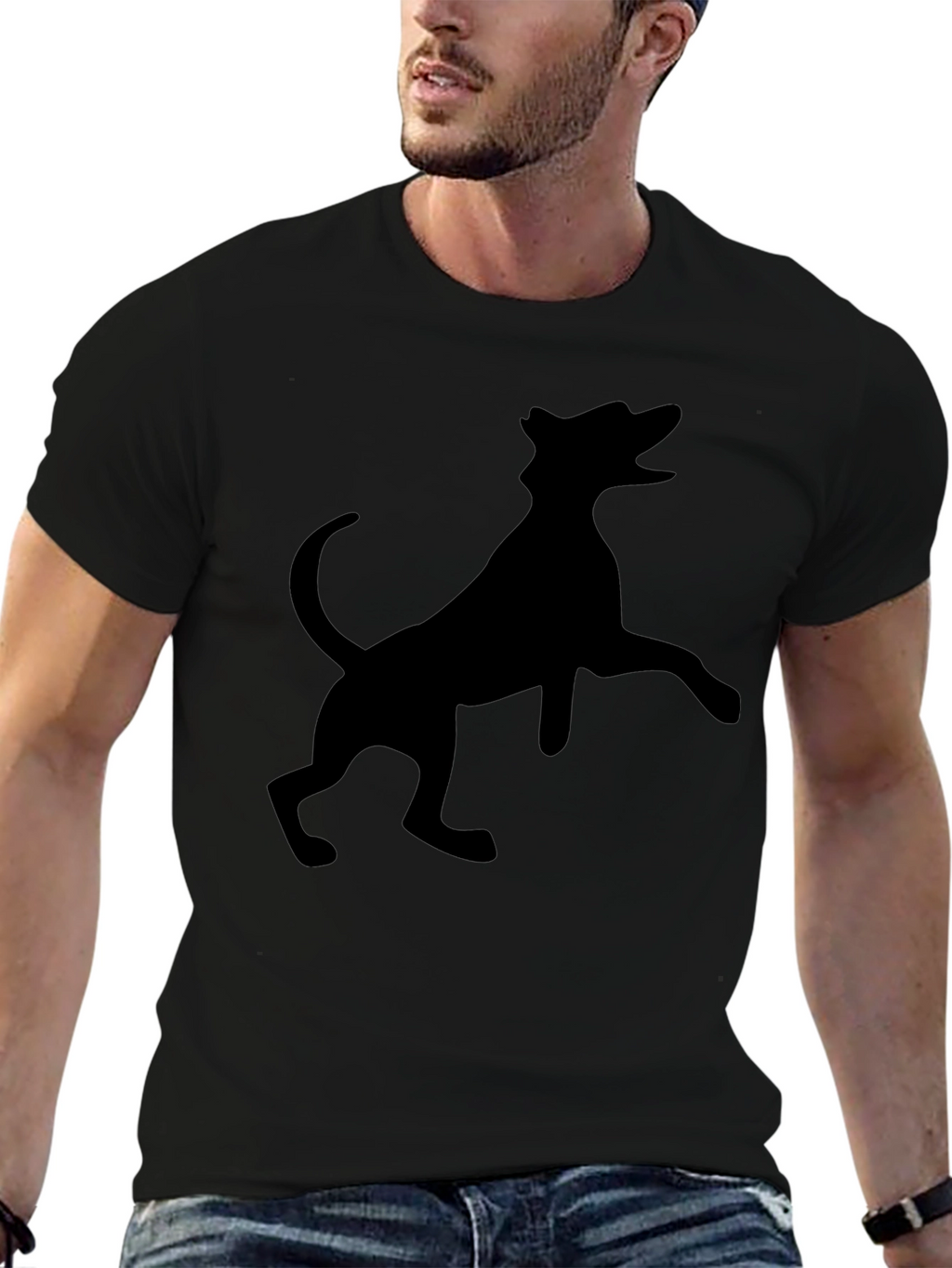 Black Dog Silhouette Graphic Tee