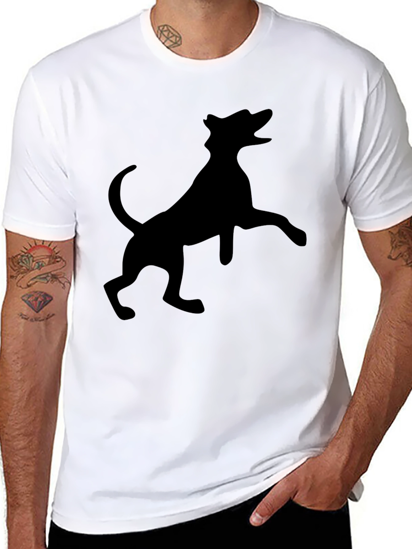 Black Dog Silhouette Graphic Tee