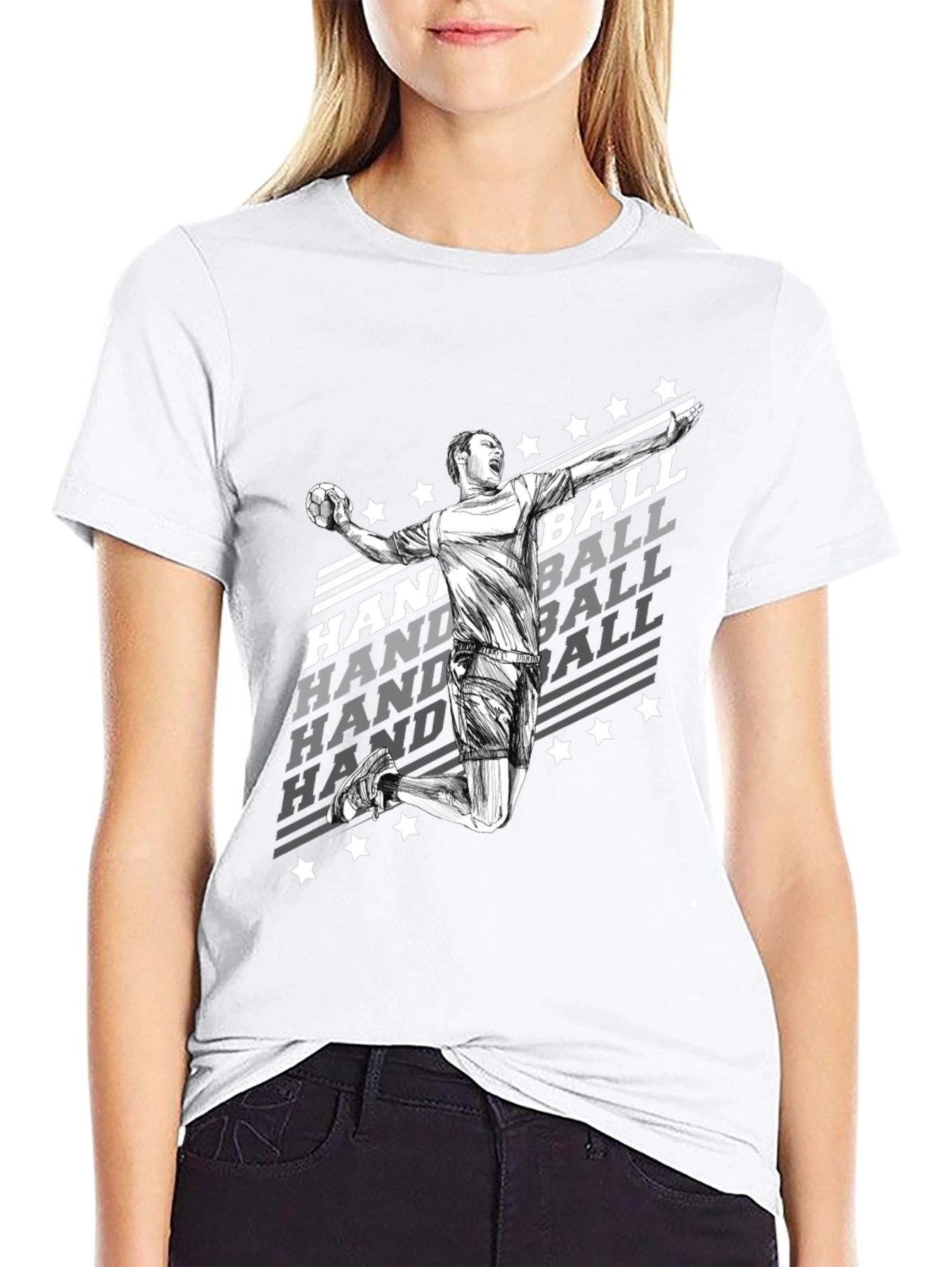 Handball Player Graphic T-Shirt