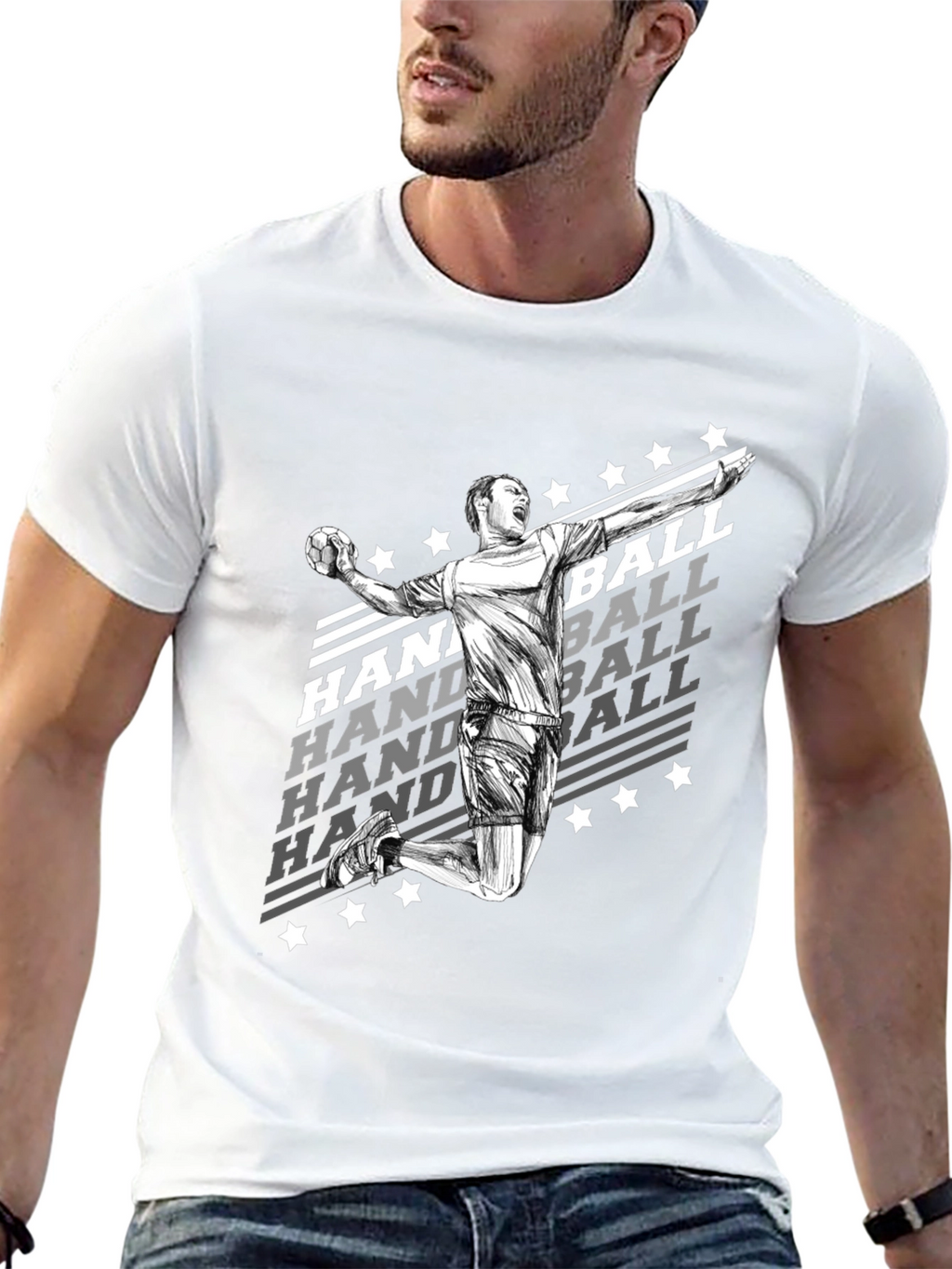 Handball Player Graphic T-Shirt