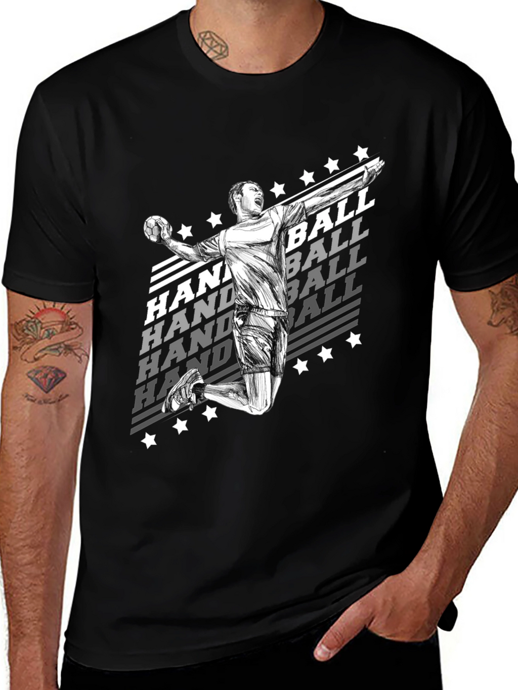 Handball Player Graphic T-Shirt