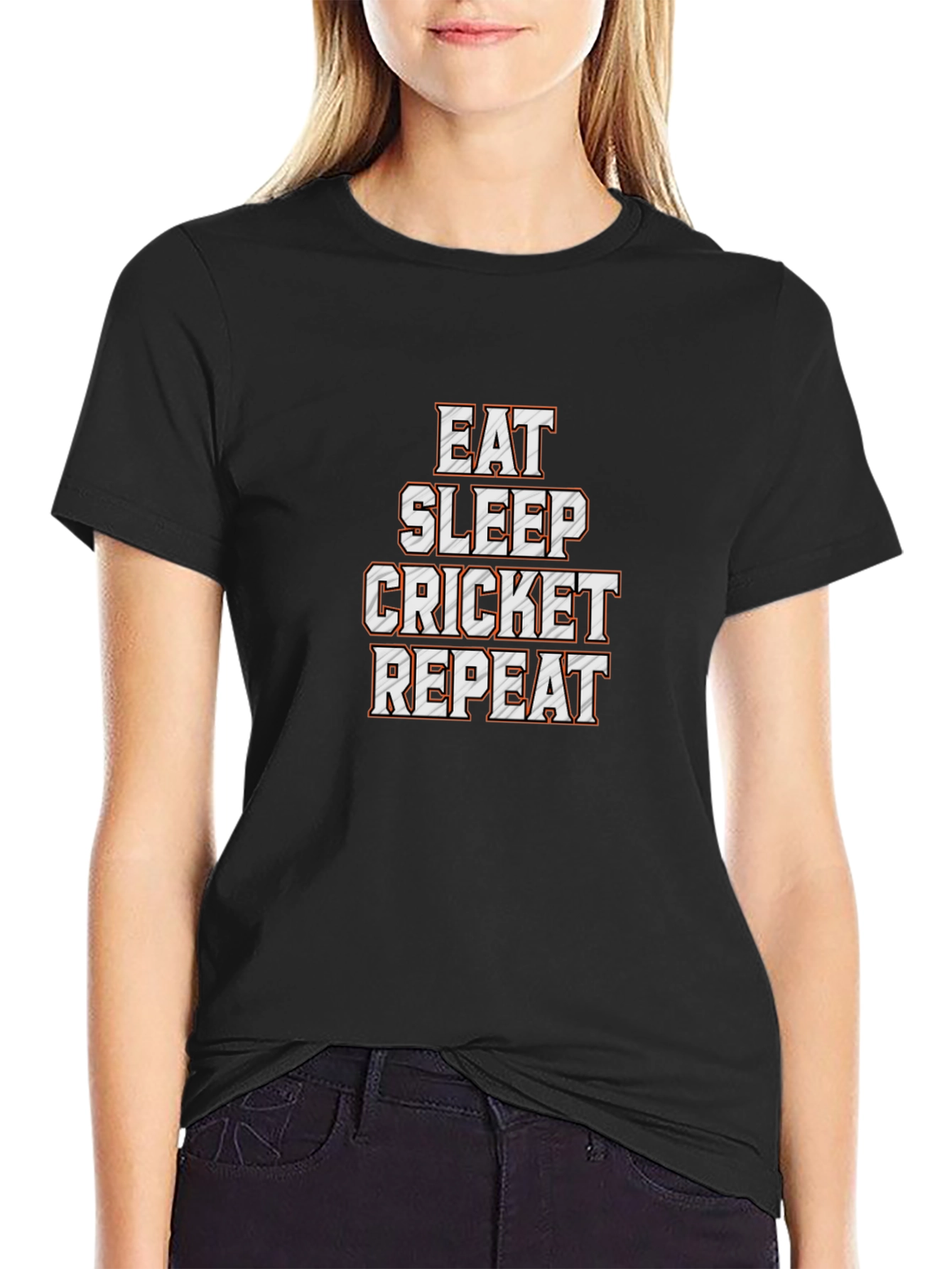 Eat Sleep Cricket Repeat Graphic T-Shirt
