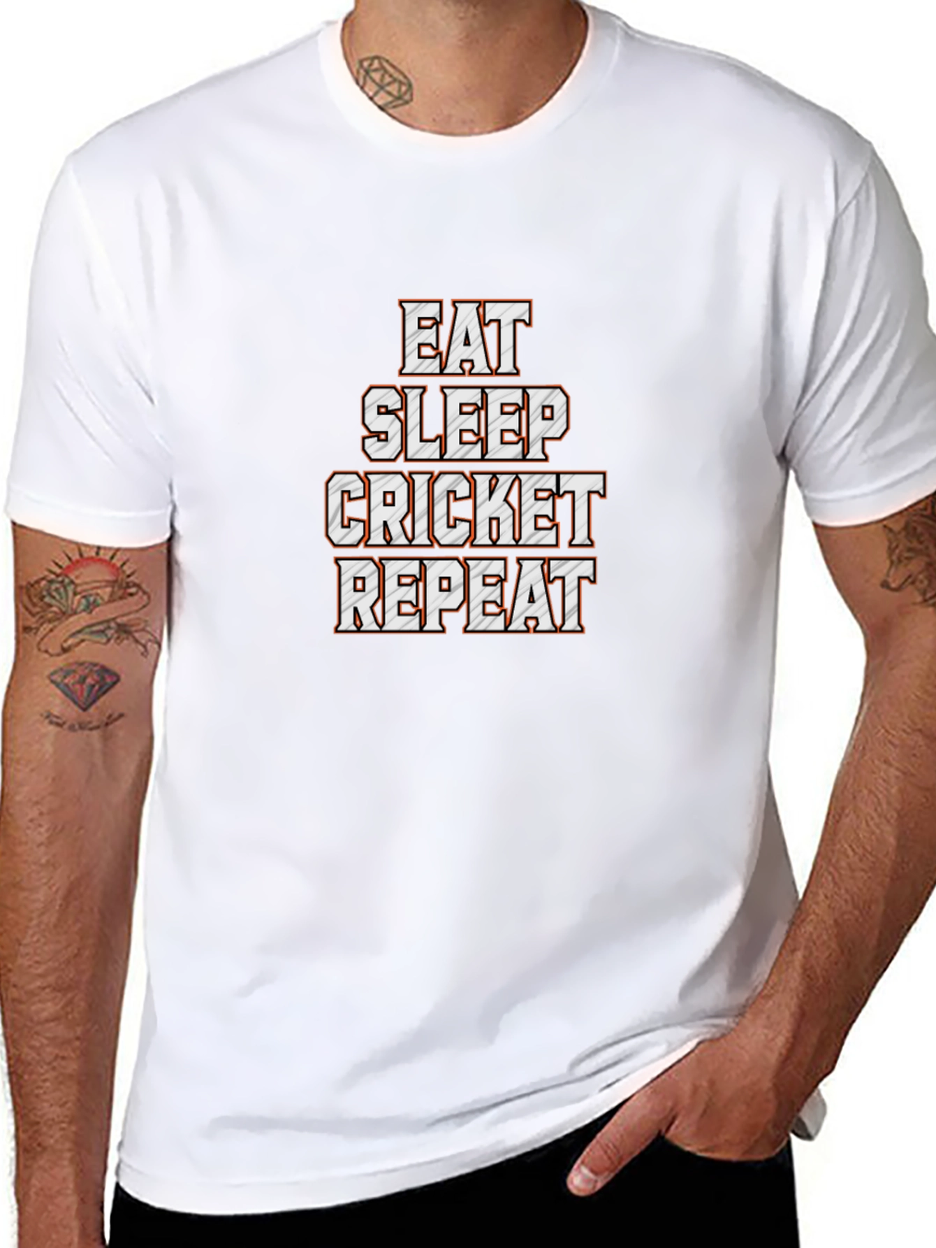 Eat Sleep Cricket Repeat Graphic T-Shirt