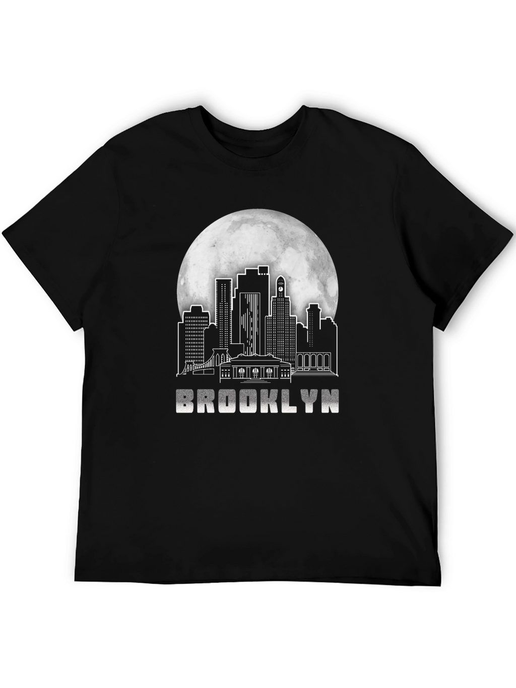 Brooklyn Skyline T-Shirt - Cityscape Moon Graphic Tee