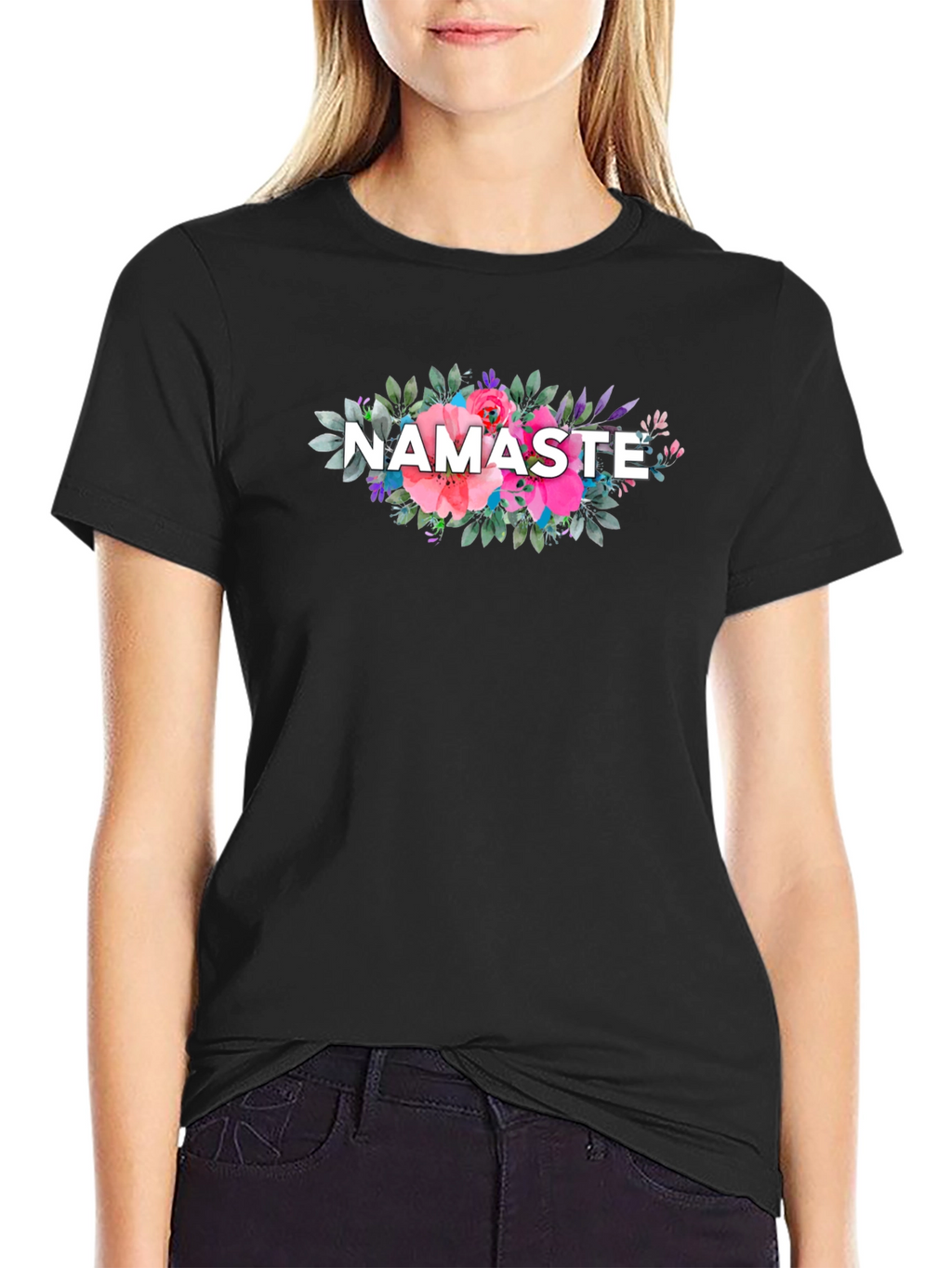 Namaste Floral Graphic T-Shirt