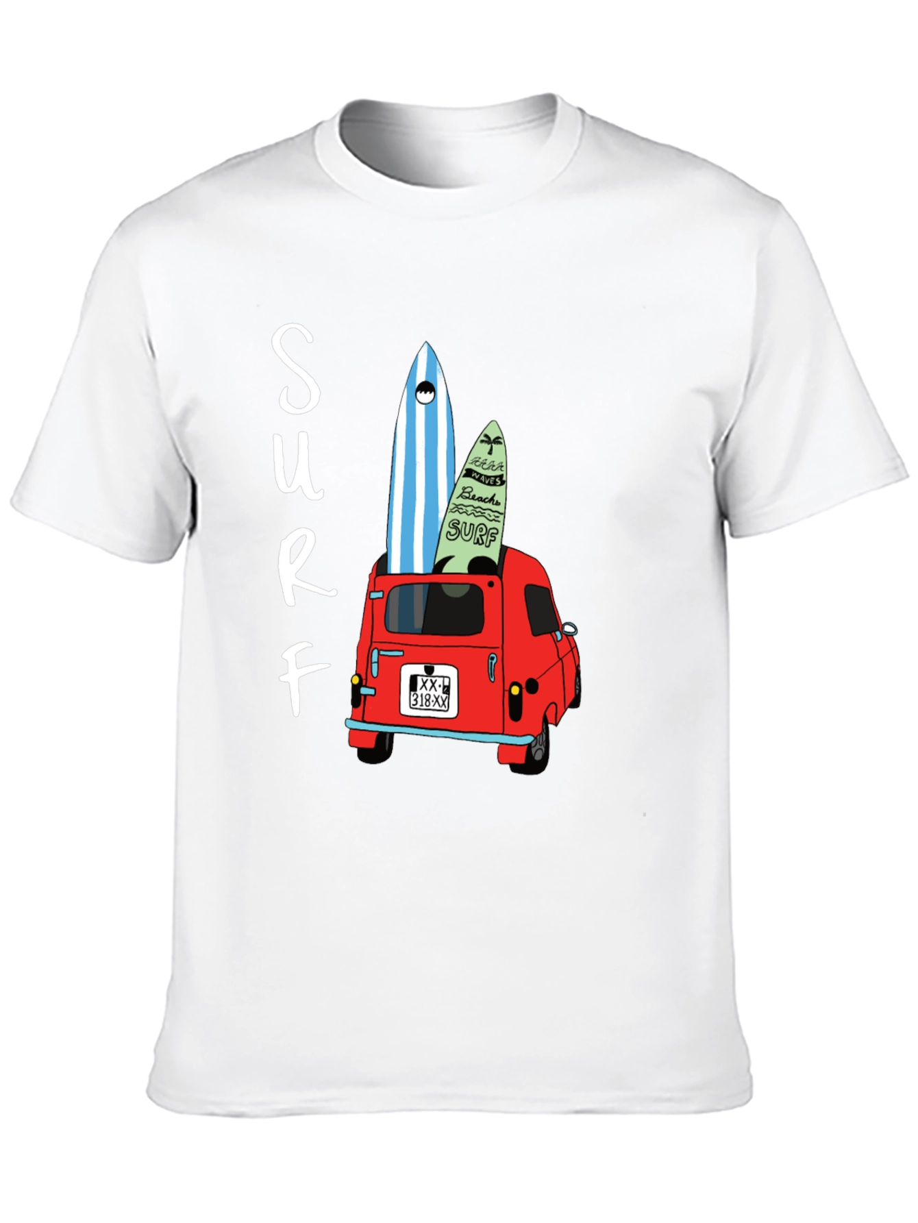 Surf Van Graphic Tee - Black Cotton T-Shirt