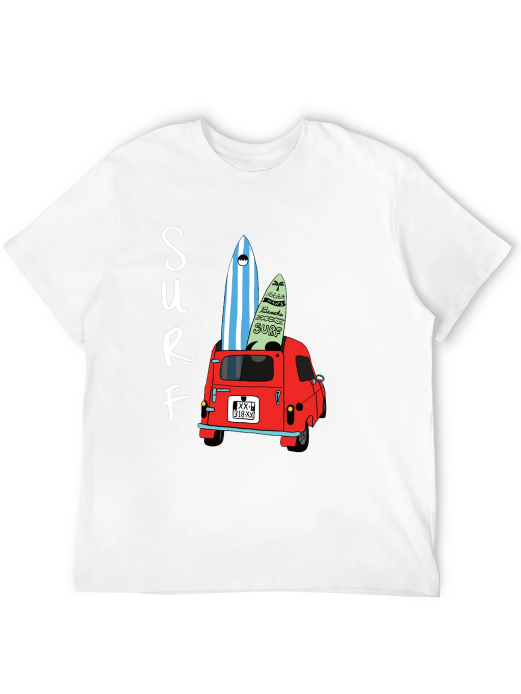 Surf Van Graphic Tee - Black Cotton T-Shirt