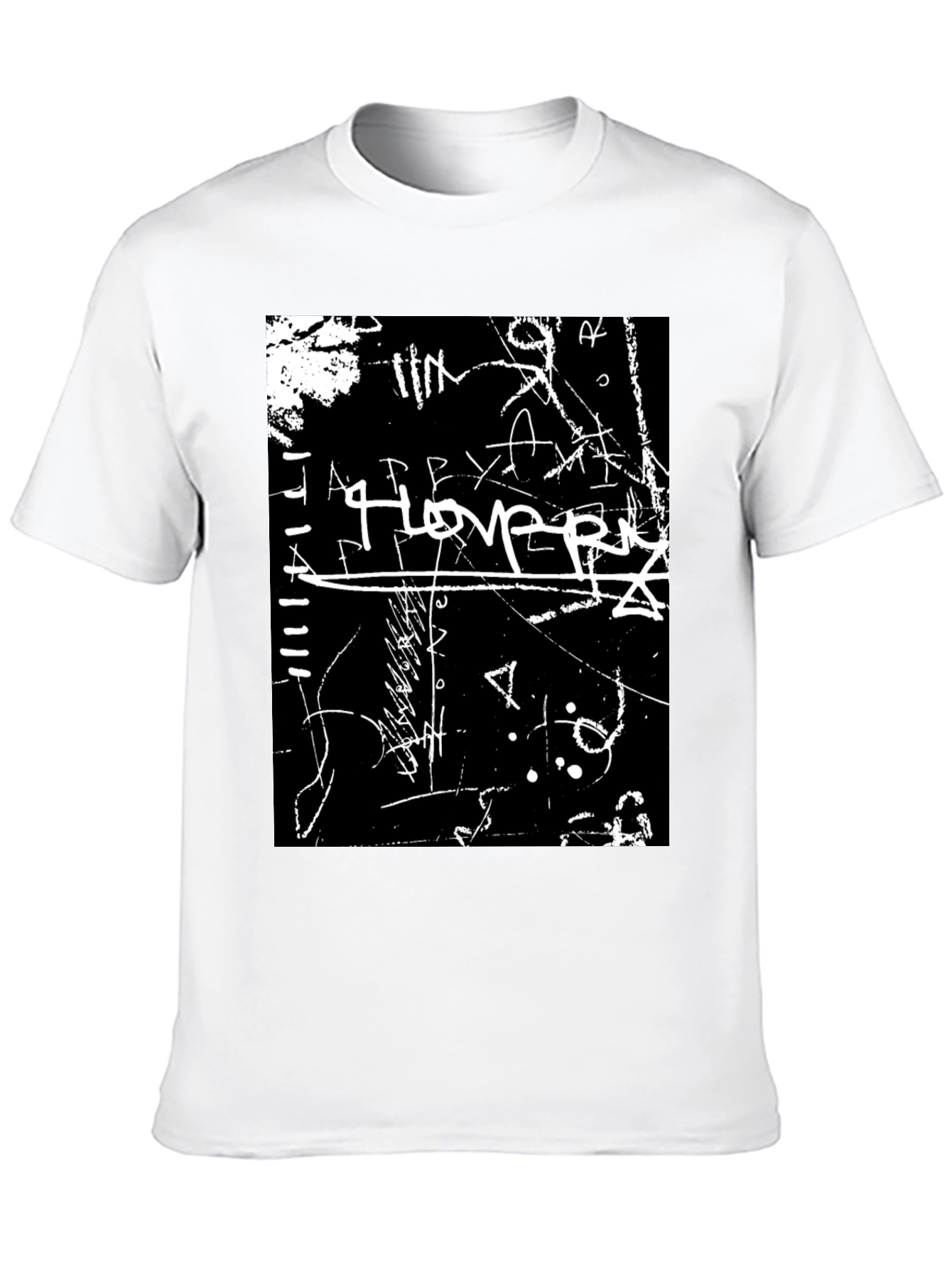 Abstract Graffiti Graphic Tee - Black