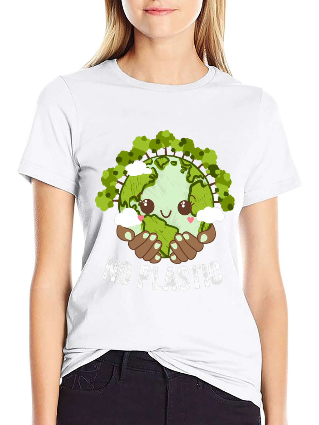 No Plastic Earth Day T-Shirt - Eco-Friendly Design