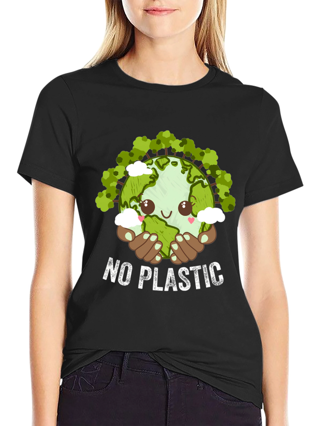 No Plastic Earth Day T-Shirt - Eco-Friendly Design