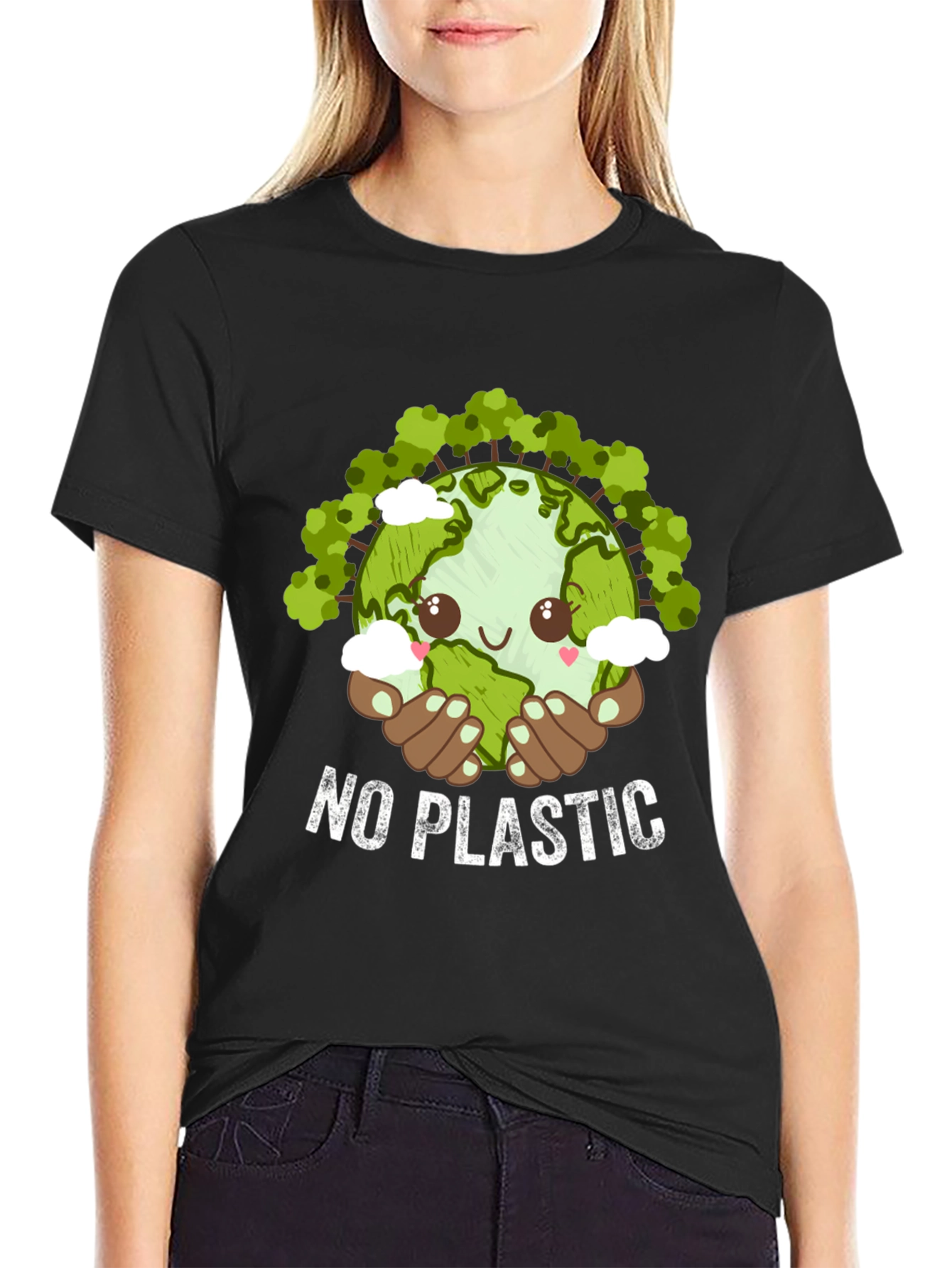 No Plastic Earth Day T-Shirt - Eco-Friendly Design