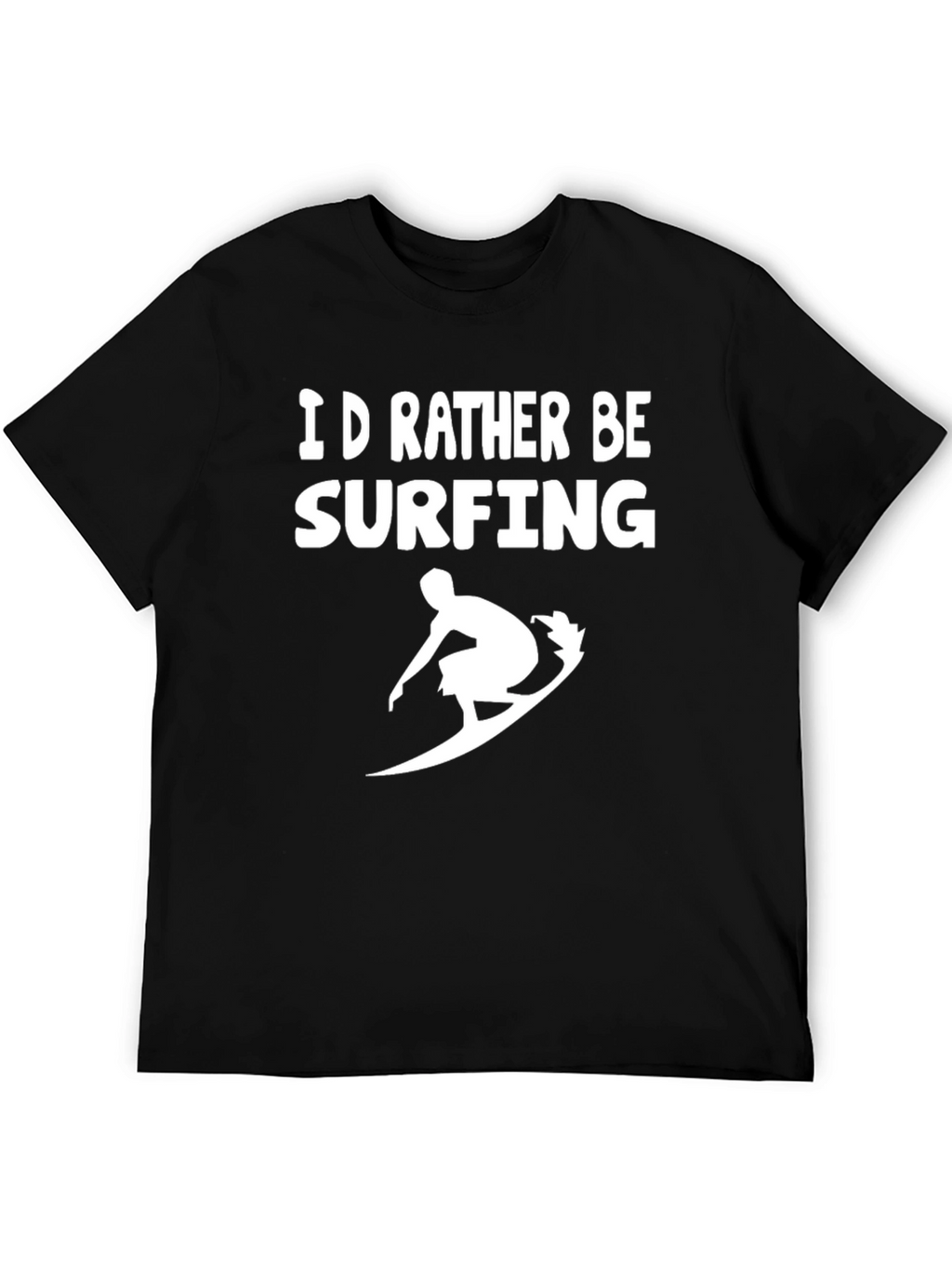 Id Rather Be Surfing Black Graphic T-Shirt