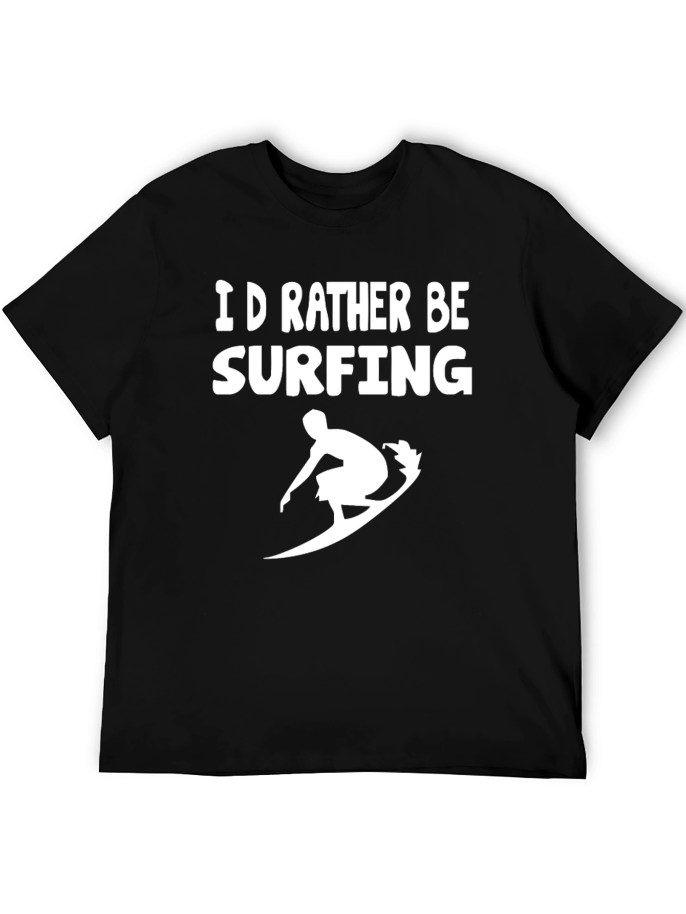 Id Rather Be Surfing Black Graphic T-Shirt