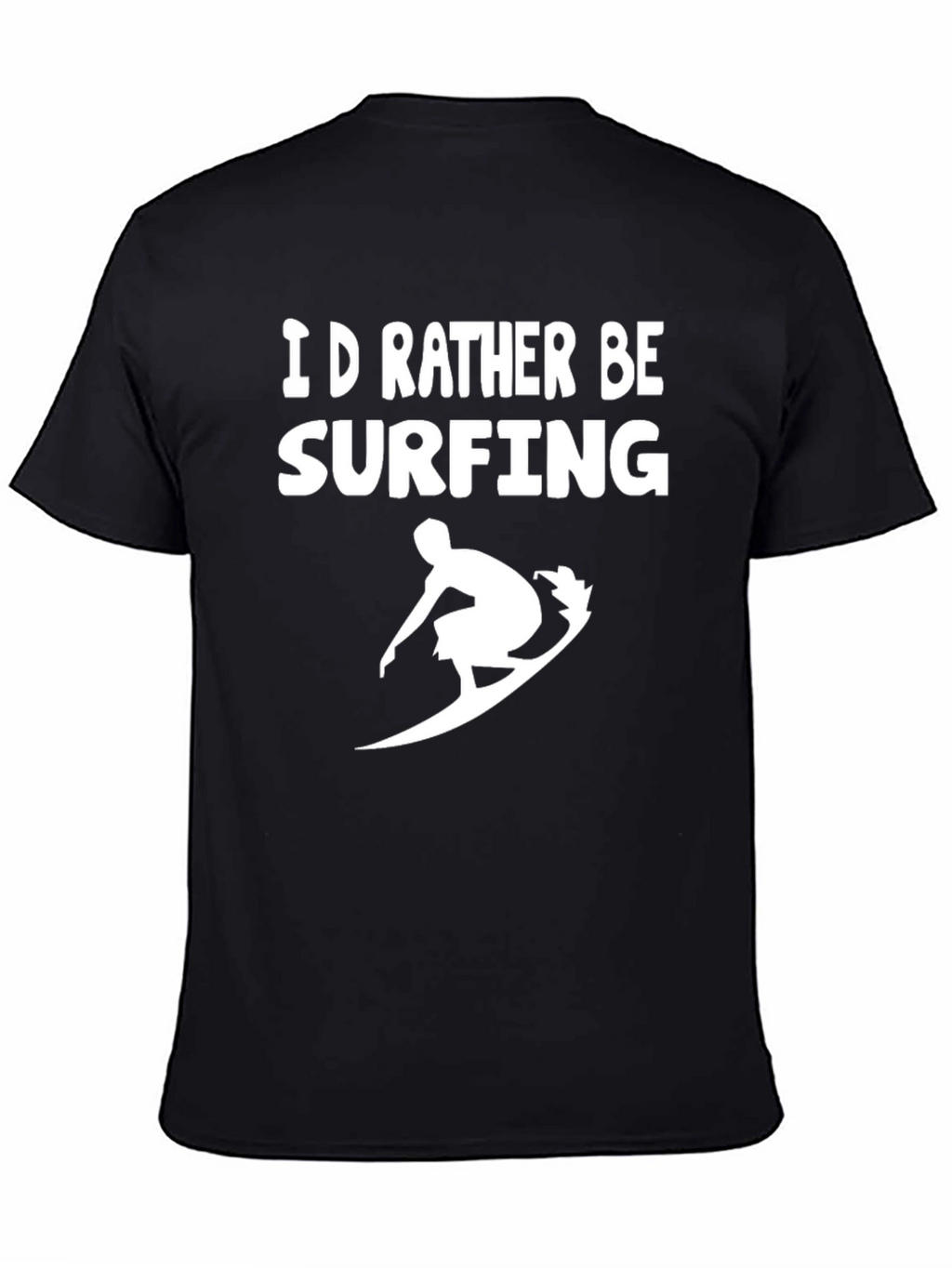 Id Rather Be Surfing Black Graphic T-Shirt