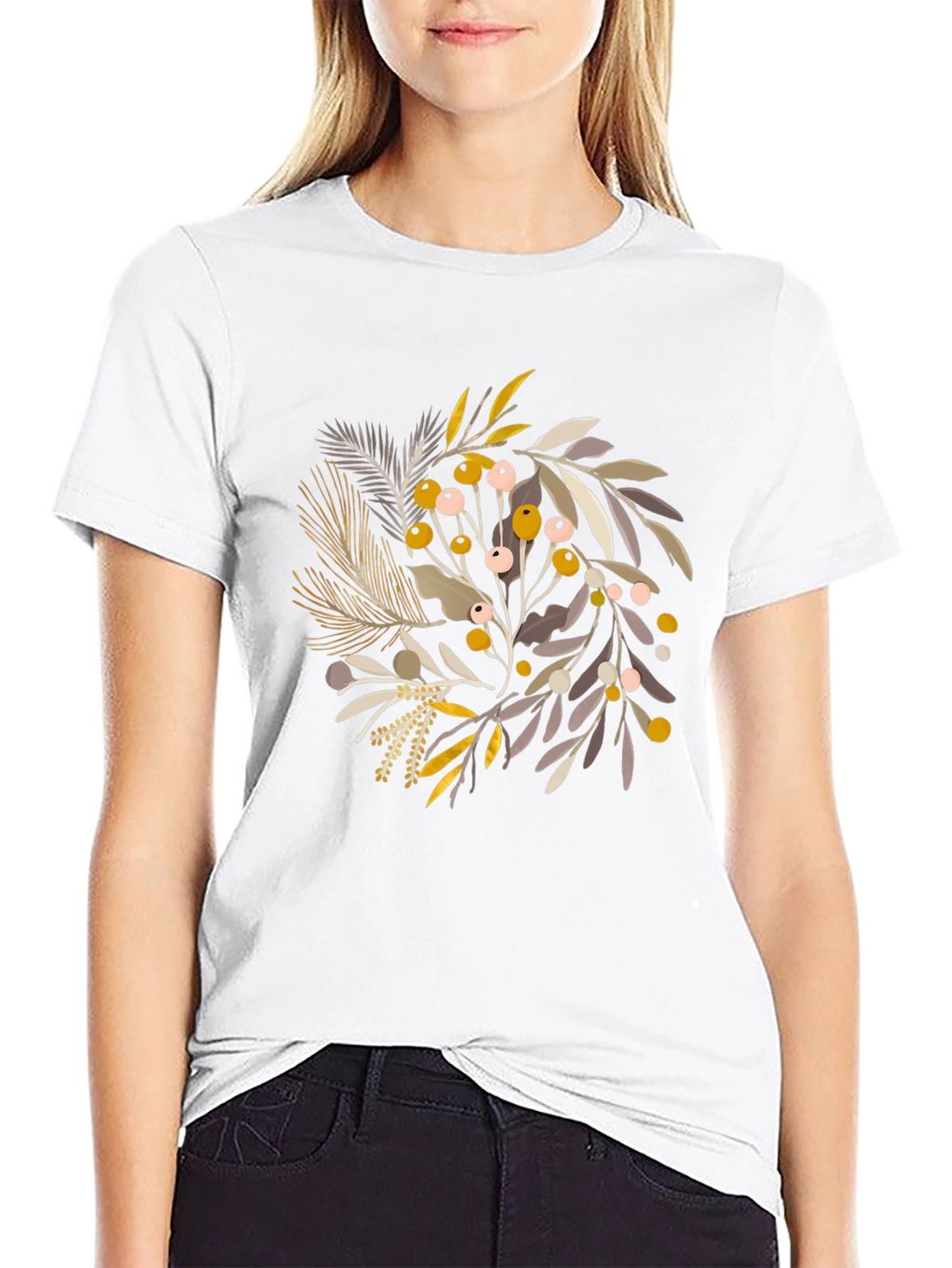 Botanical Graphic Black T-Shirt