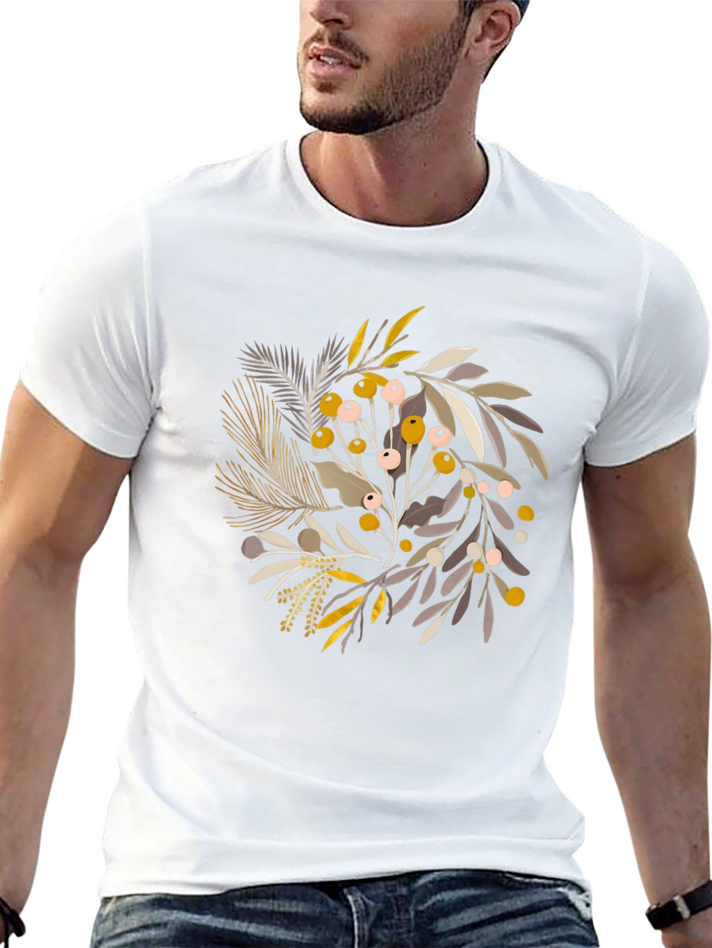 Botanical Graphic Black T-Shirt