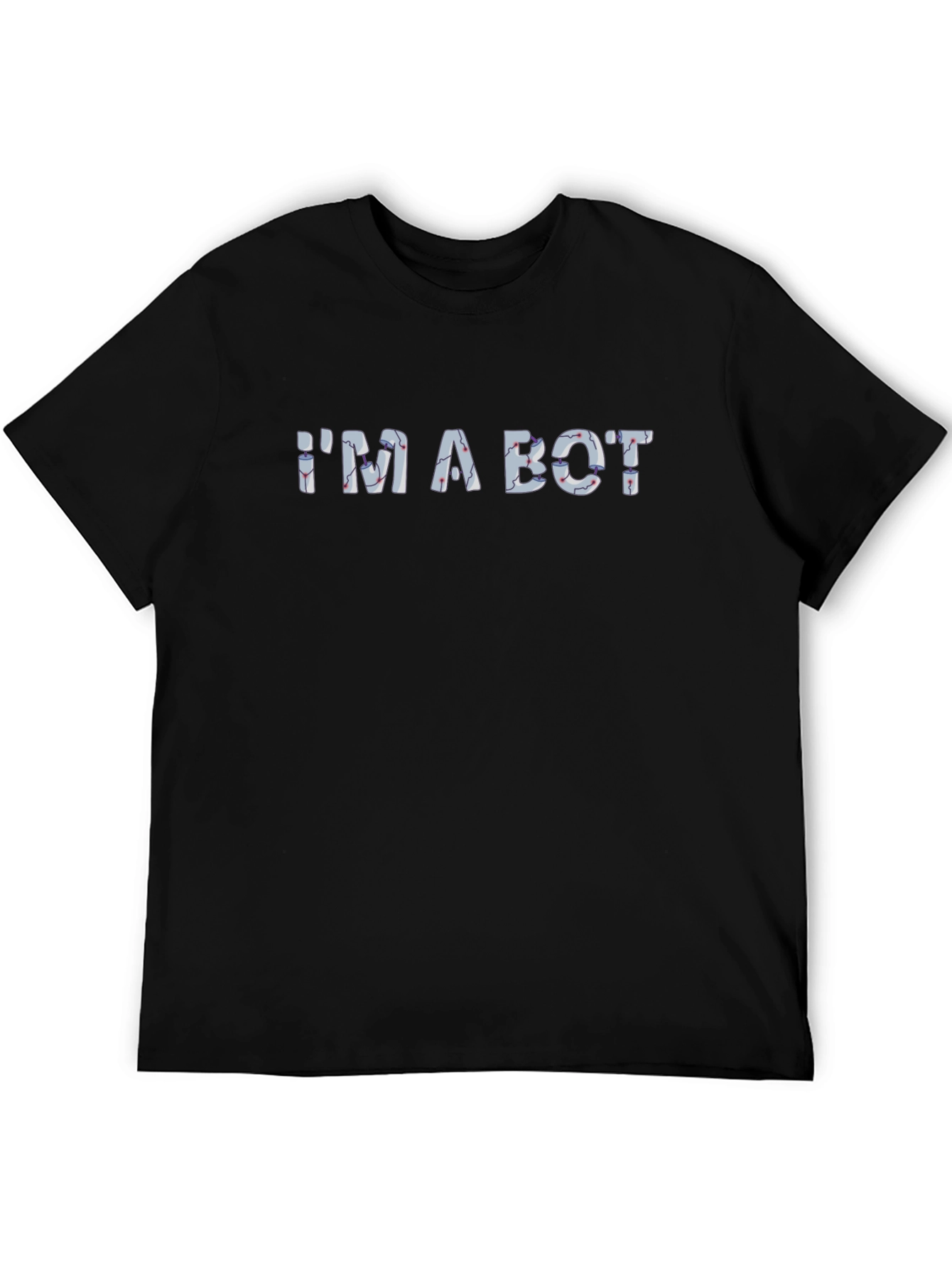 IM A BOT Graphic Print Mens T-Shirt - Black