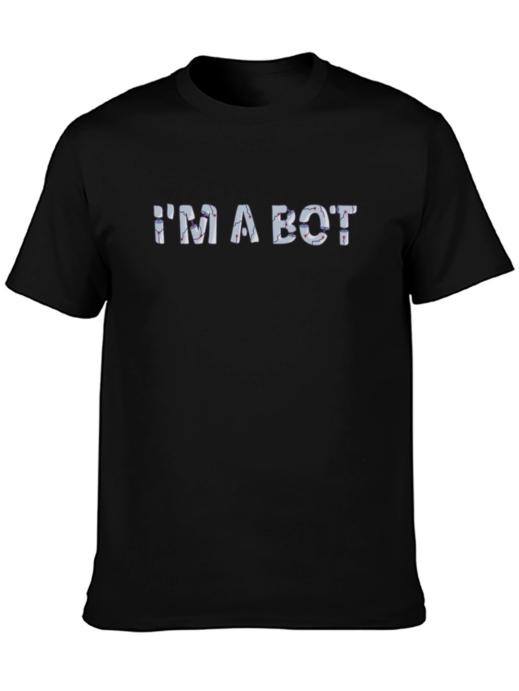 IM A BOT Graphic Print Mens T-Shirt - Black