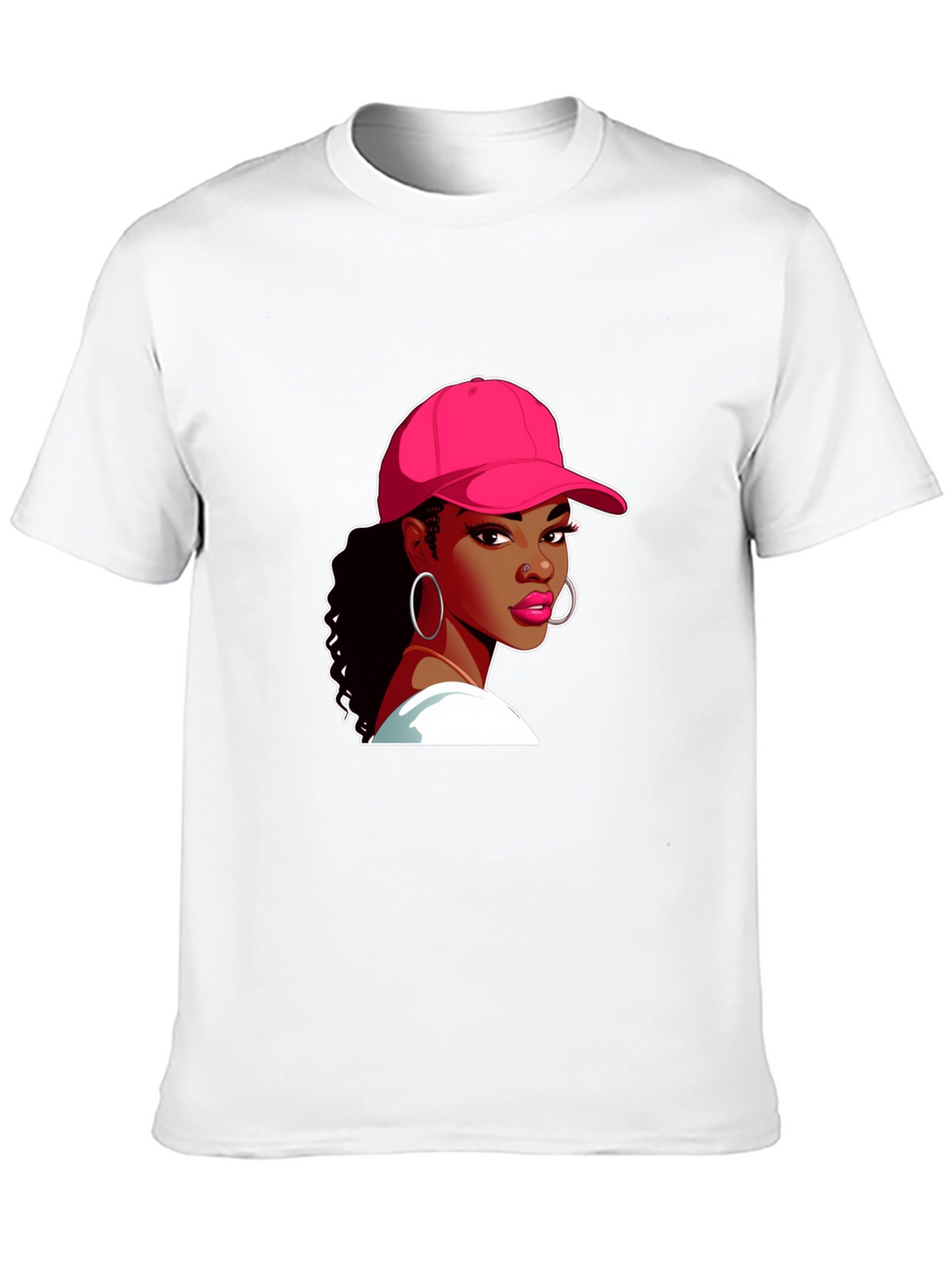 Black T-Shirt with Woman Graphic