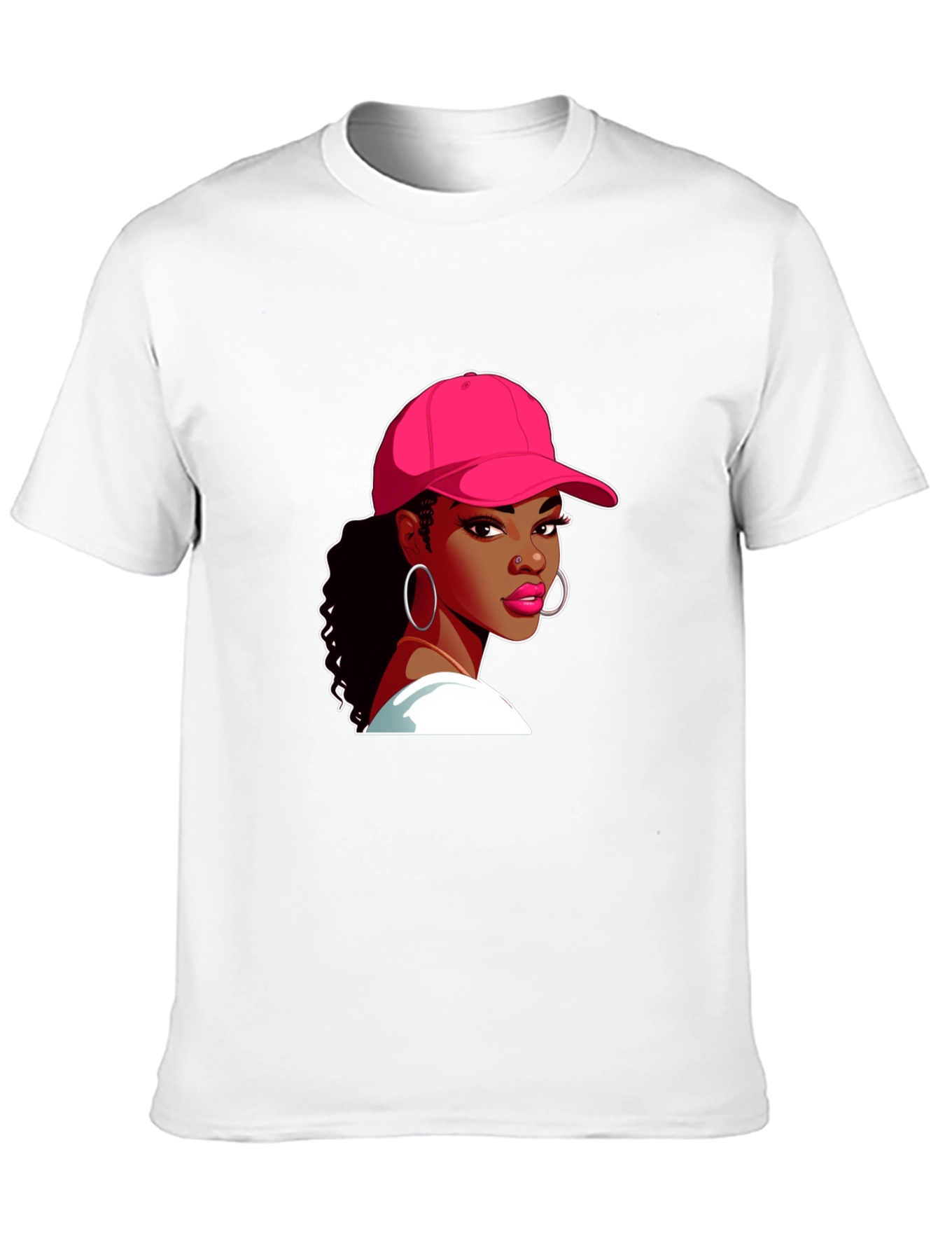 Black T-Shirt with Woman Graphic