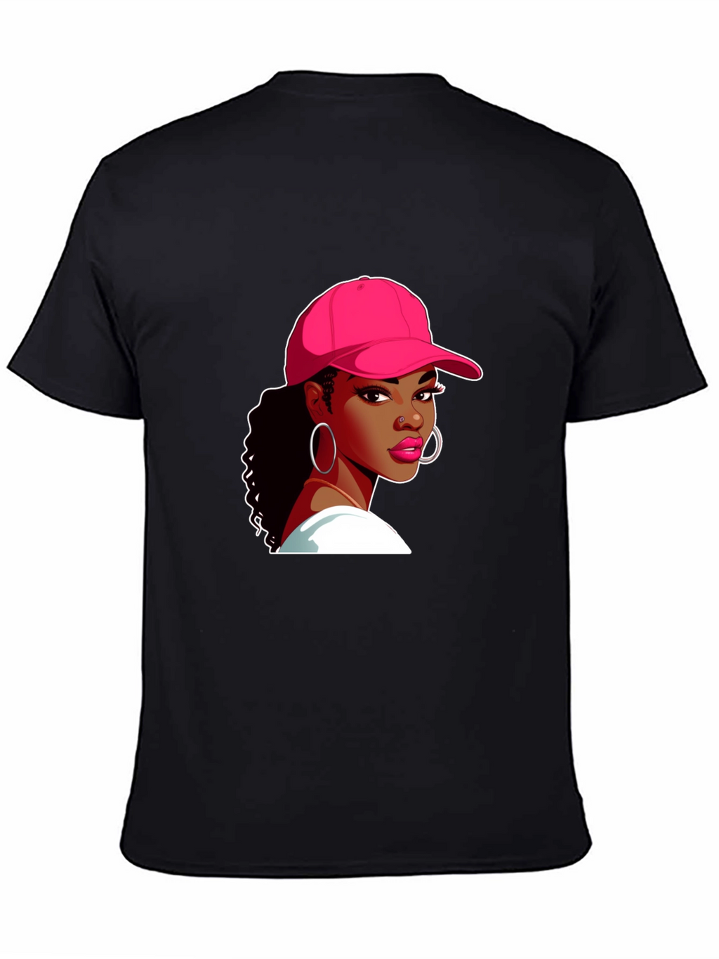 Black T-Shirt with Woman Graphic