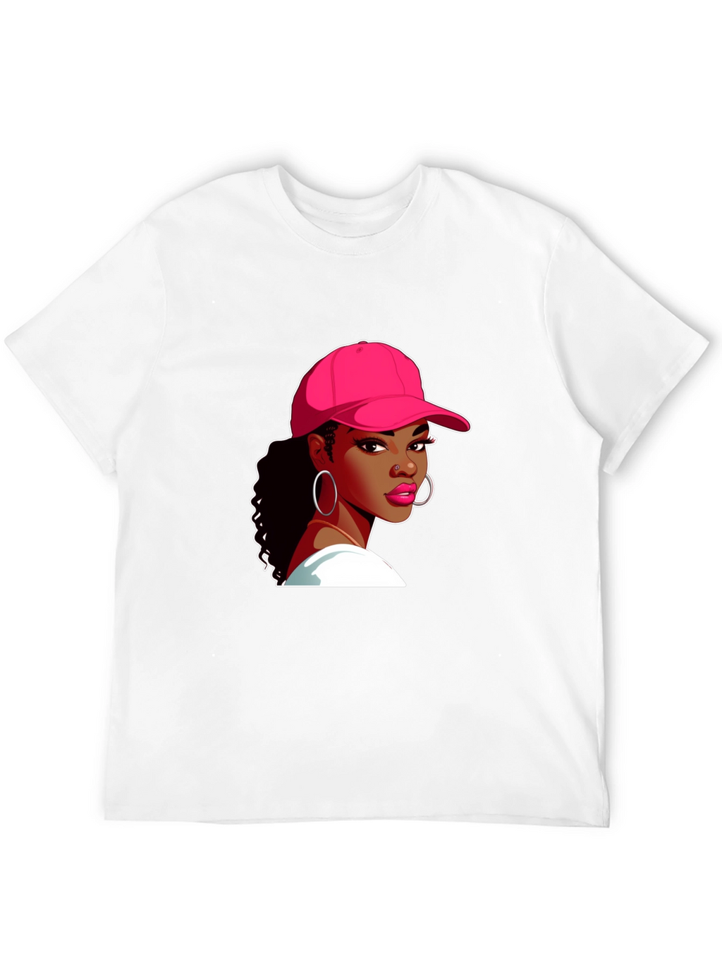 Black T-Shirt with Woman Graphic