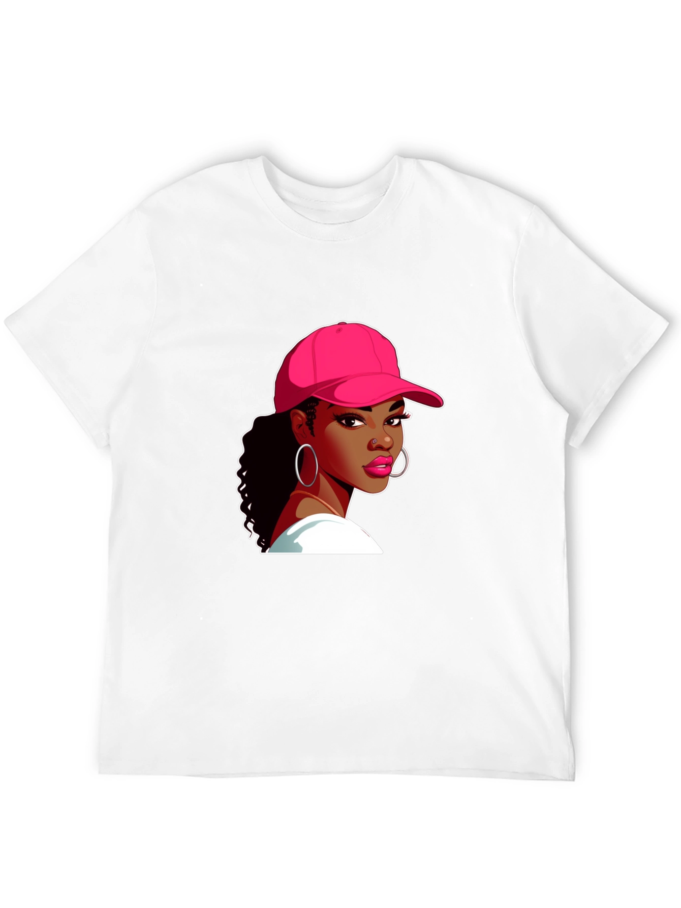 Black T-Shirt with Woman Graphic