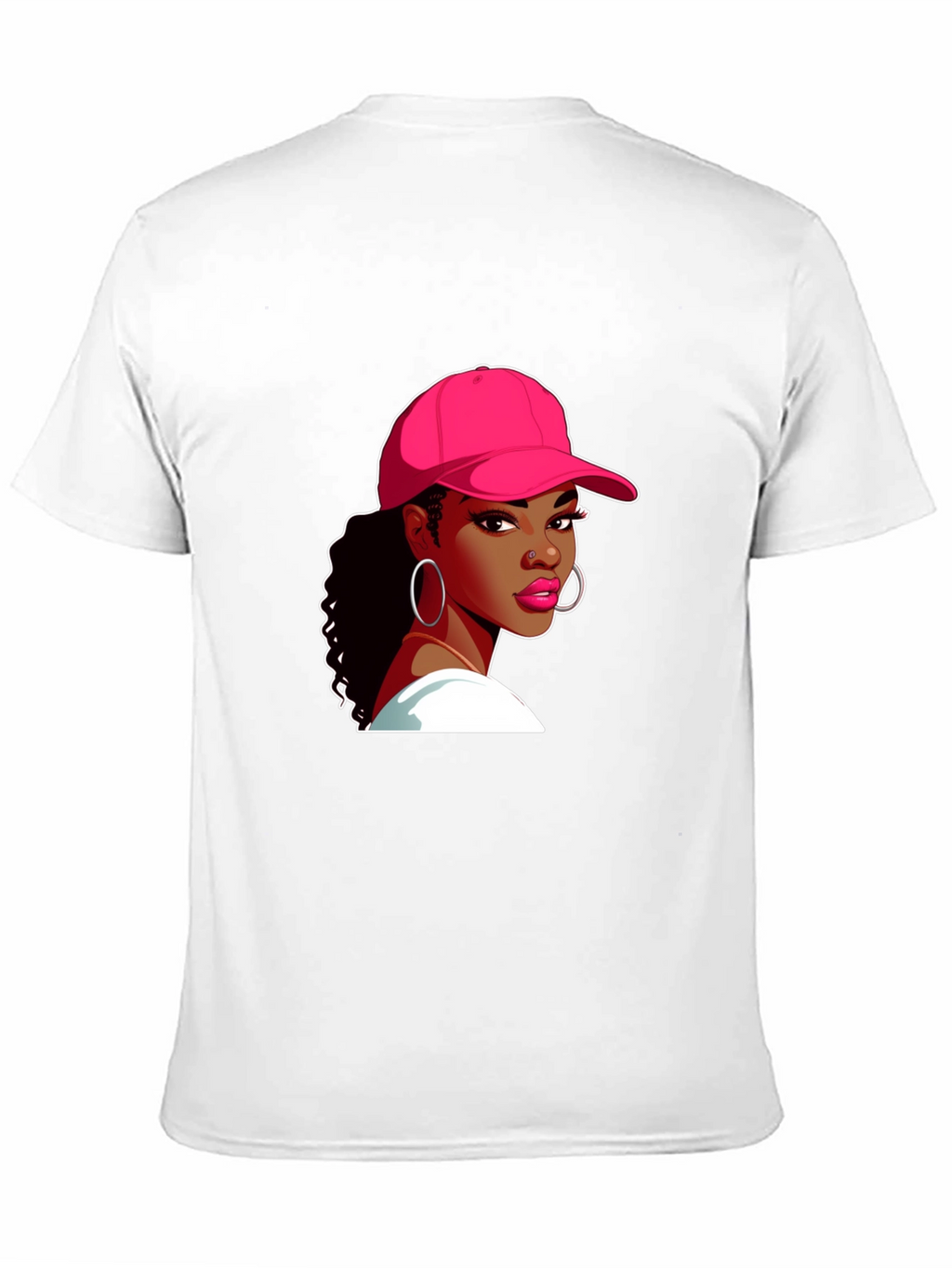 Black T-Shirt with Woman Graphic