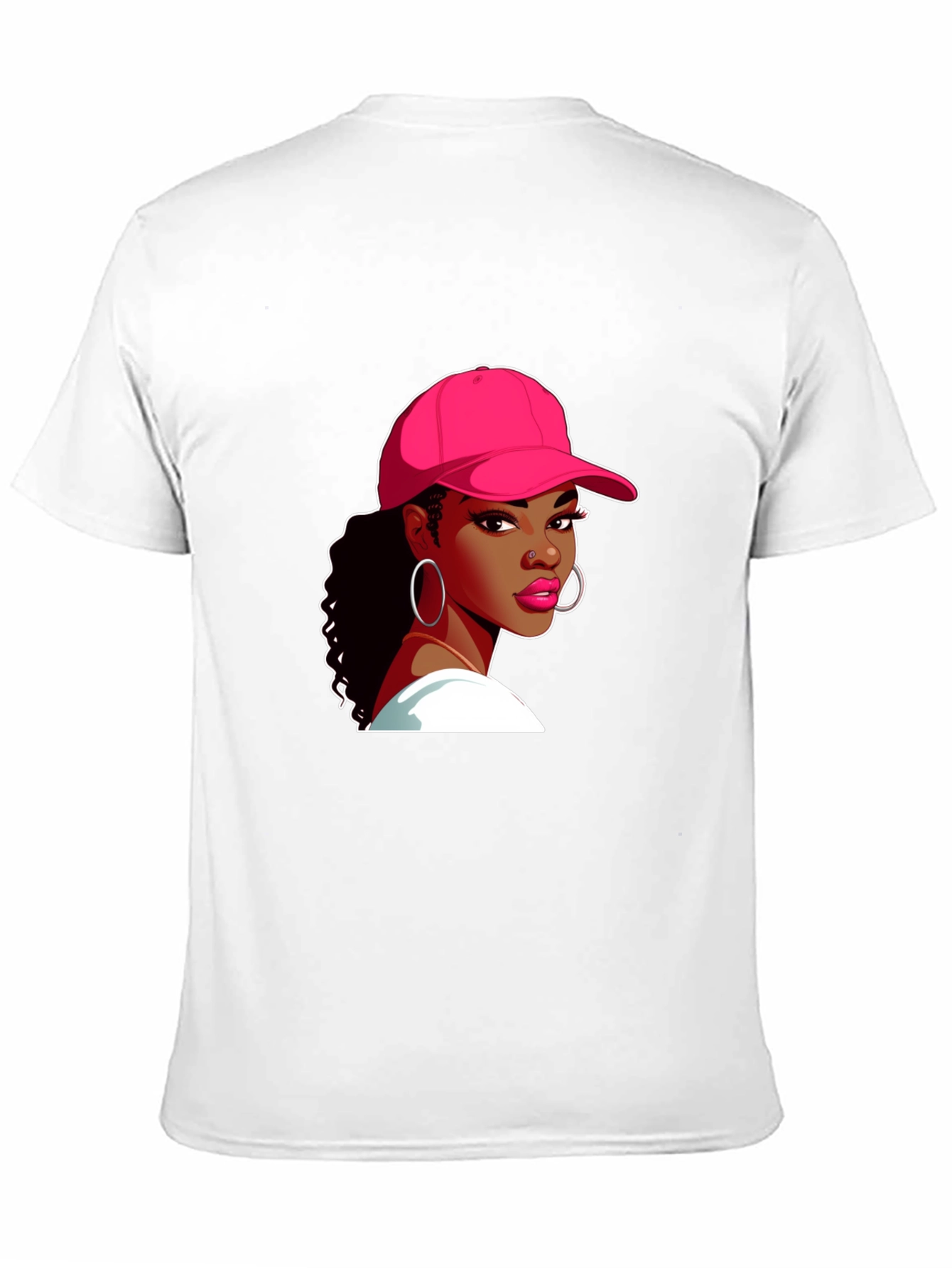Black T-Shirt with Woman Graphic