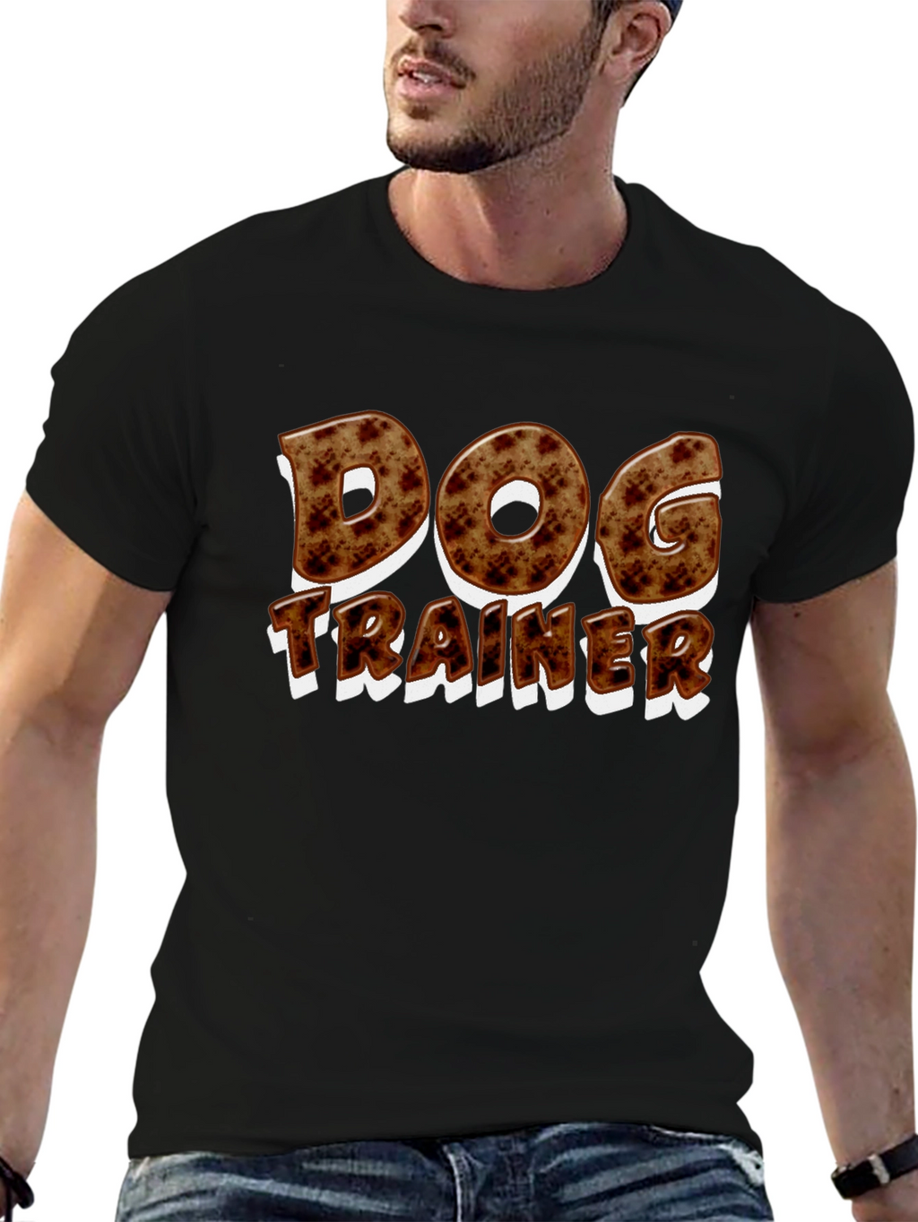 Dog Trainer Graphic T-Shirt - Black Casual Tee