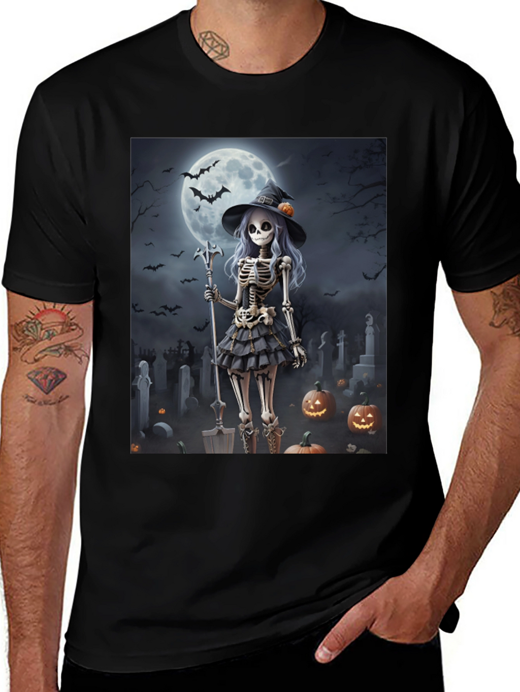Halloween Skeleton Witch T-Shirt