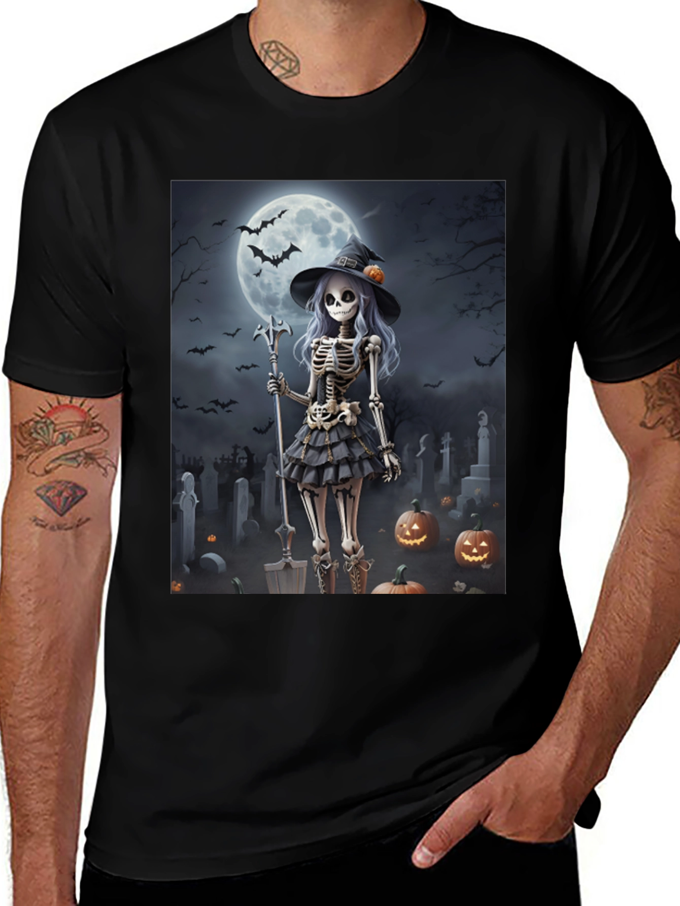 Halloween Skeleton Witch T-Shirt