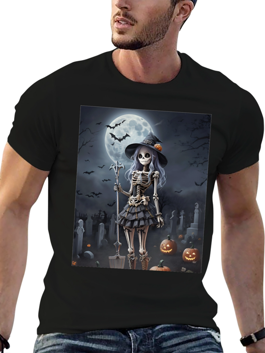 Halloween Skeleton Witch T-Shirt