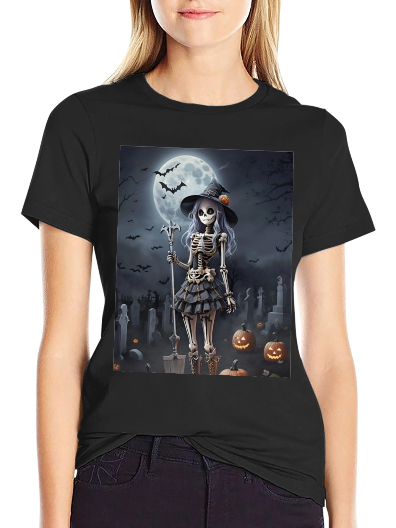 Halloween Skeleton Witch T-Shirt