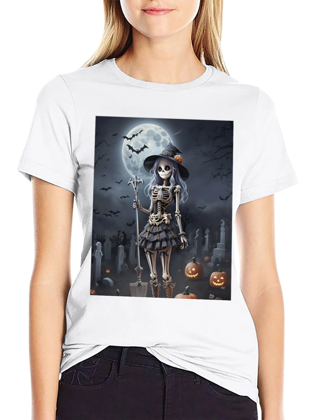 Halloween Skeleton Witch T-Shirt
