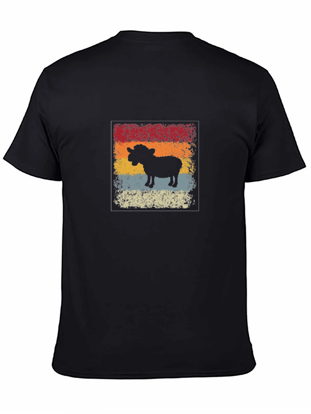 Retro Sheep Graphic Tee - Mens Black T-Shirt