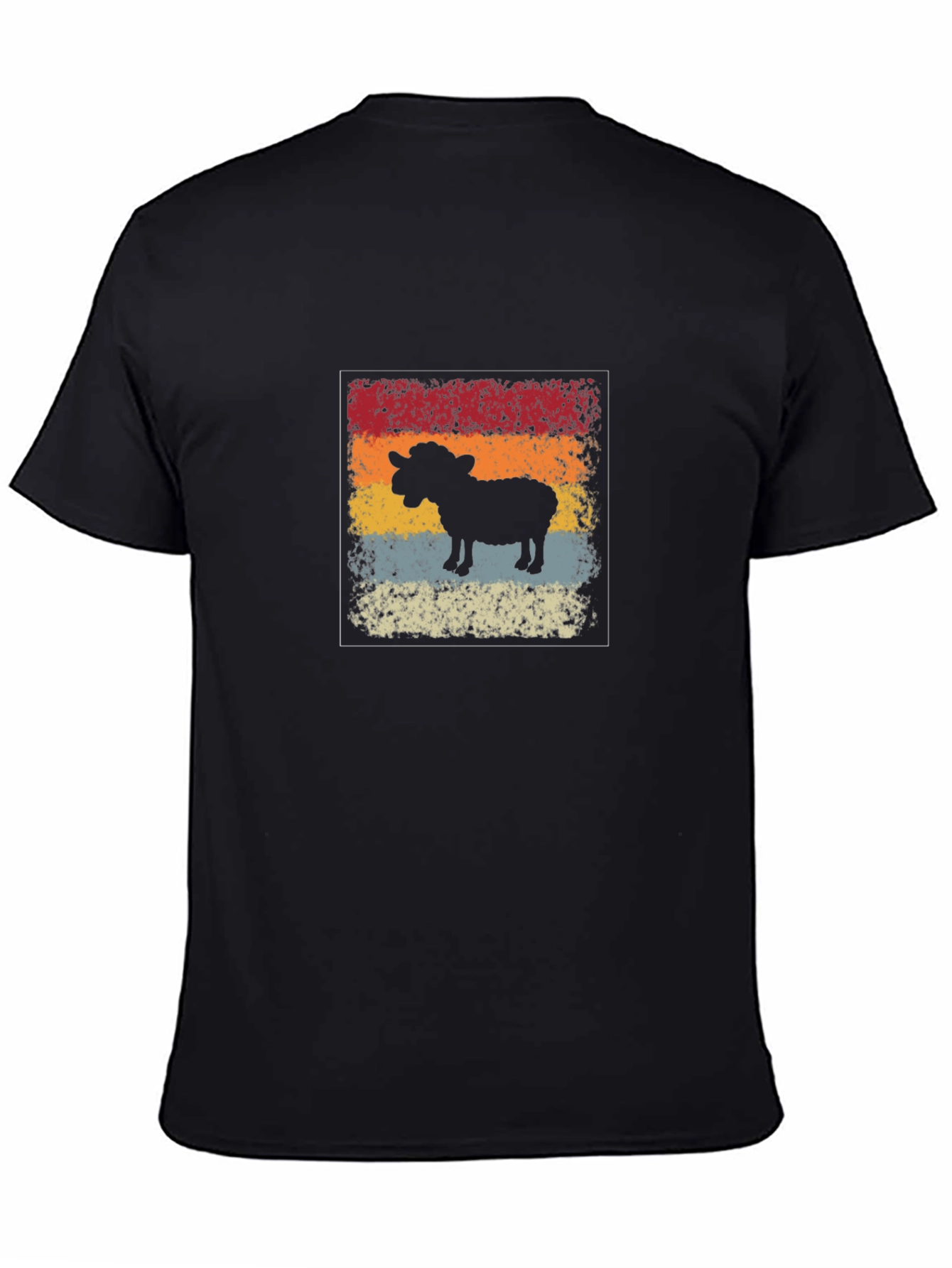 Retro Sheep Graphic Tee - Mens Black T-Shirt